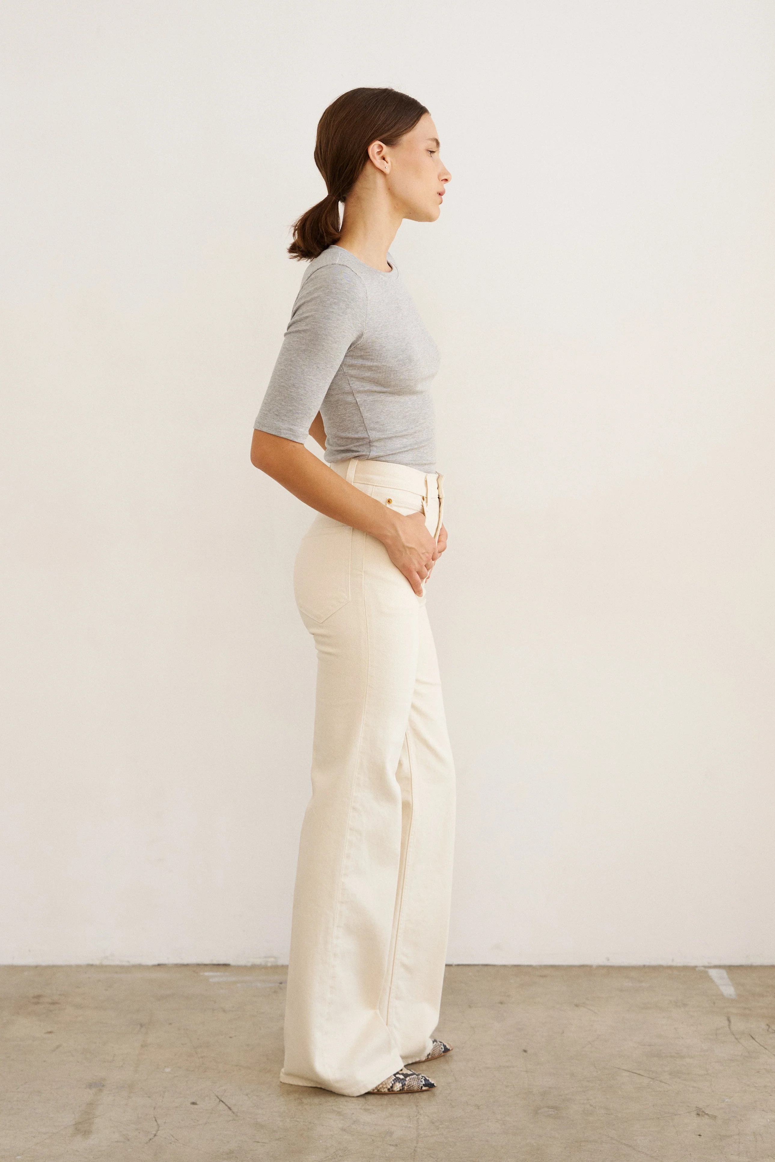 Jamie Haller - The Rib Elbow Crew in Heather Grey - Image 6