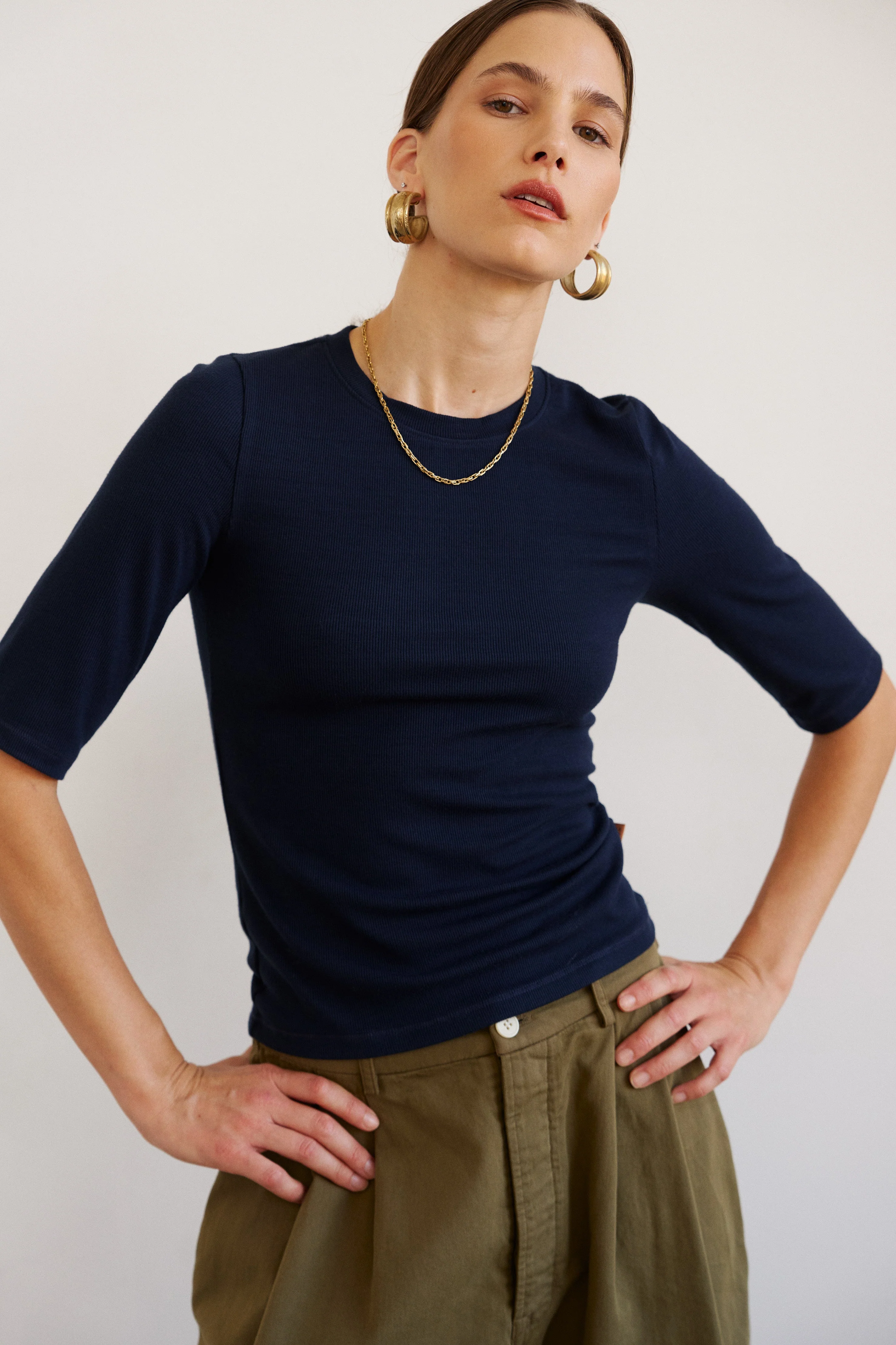 Jamie Haller - The Rib Elbow Crew in Navy - Image 2