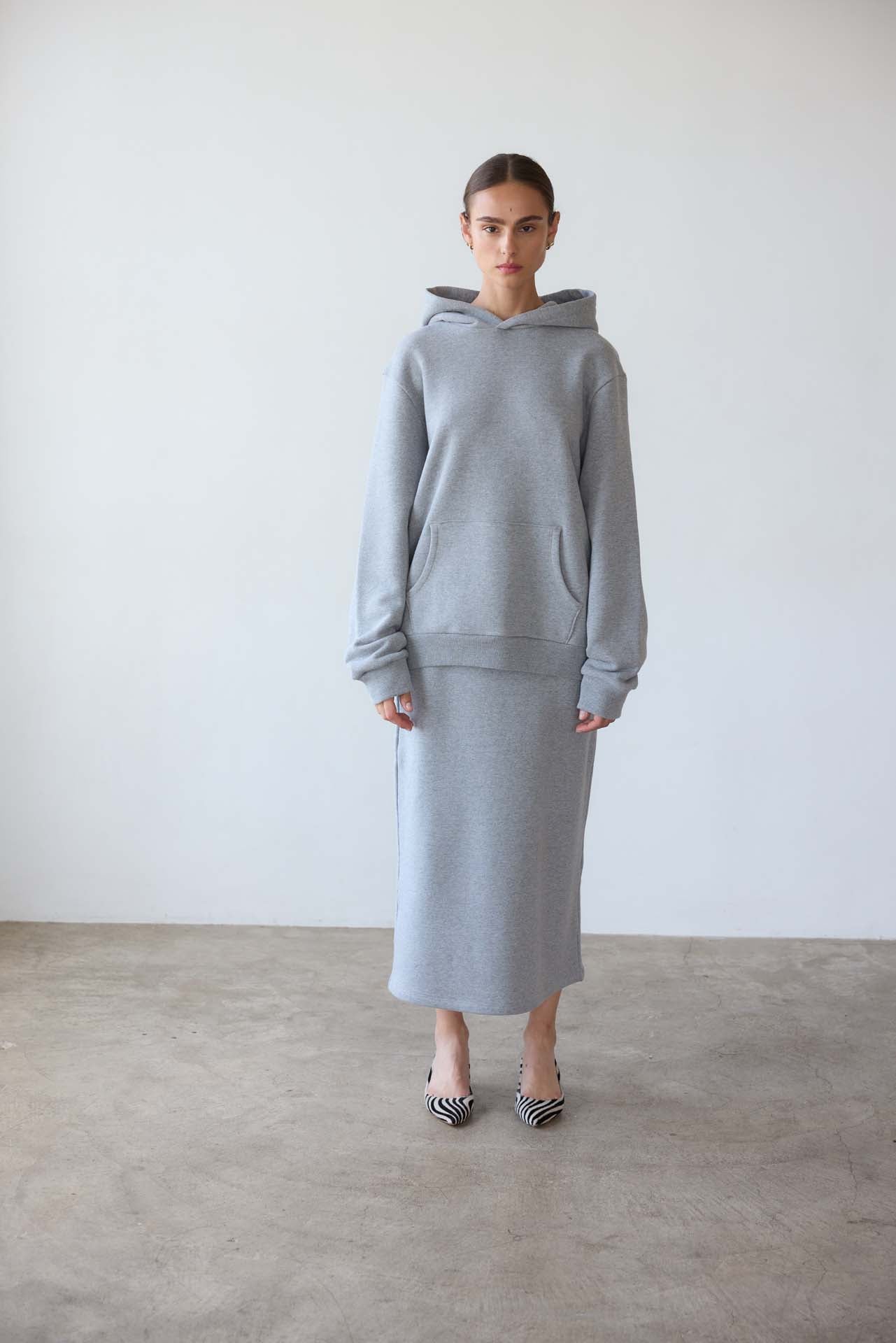Jamie Haller - The Sweatshirt Skirt in Heather Grey - Image 2