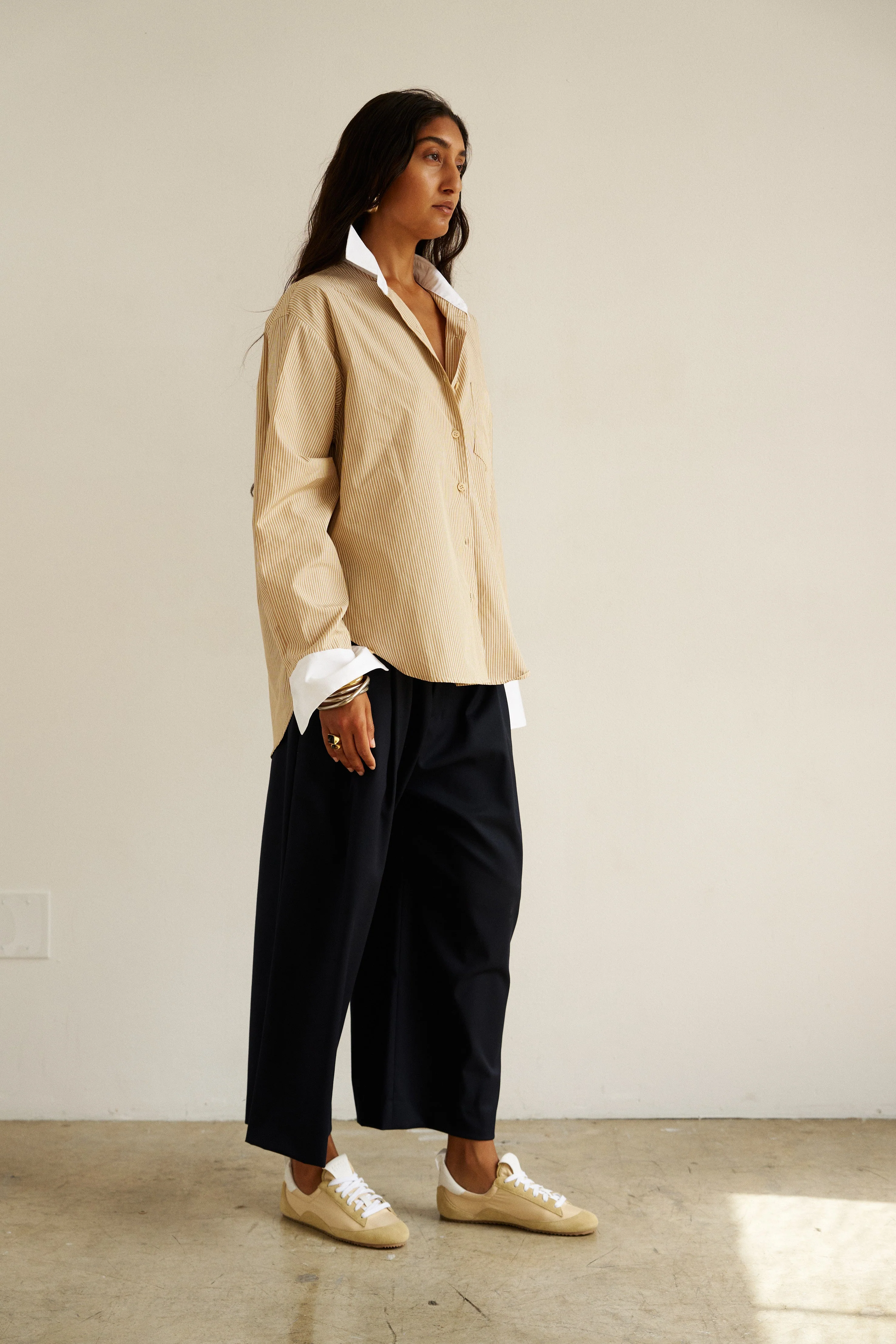 Jamie Haller - The Tipped Weekend Shirt in Honey Stripe - Image 4