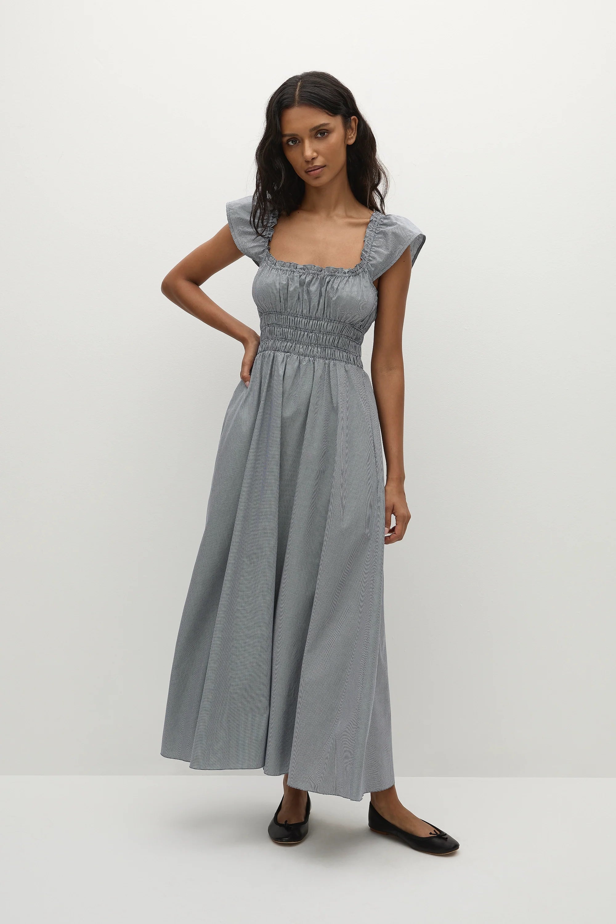 Faithfull - Janne Midi Dress Hanne Gingham Vintage Navy - Final Sale