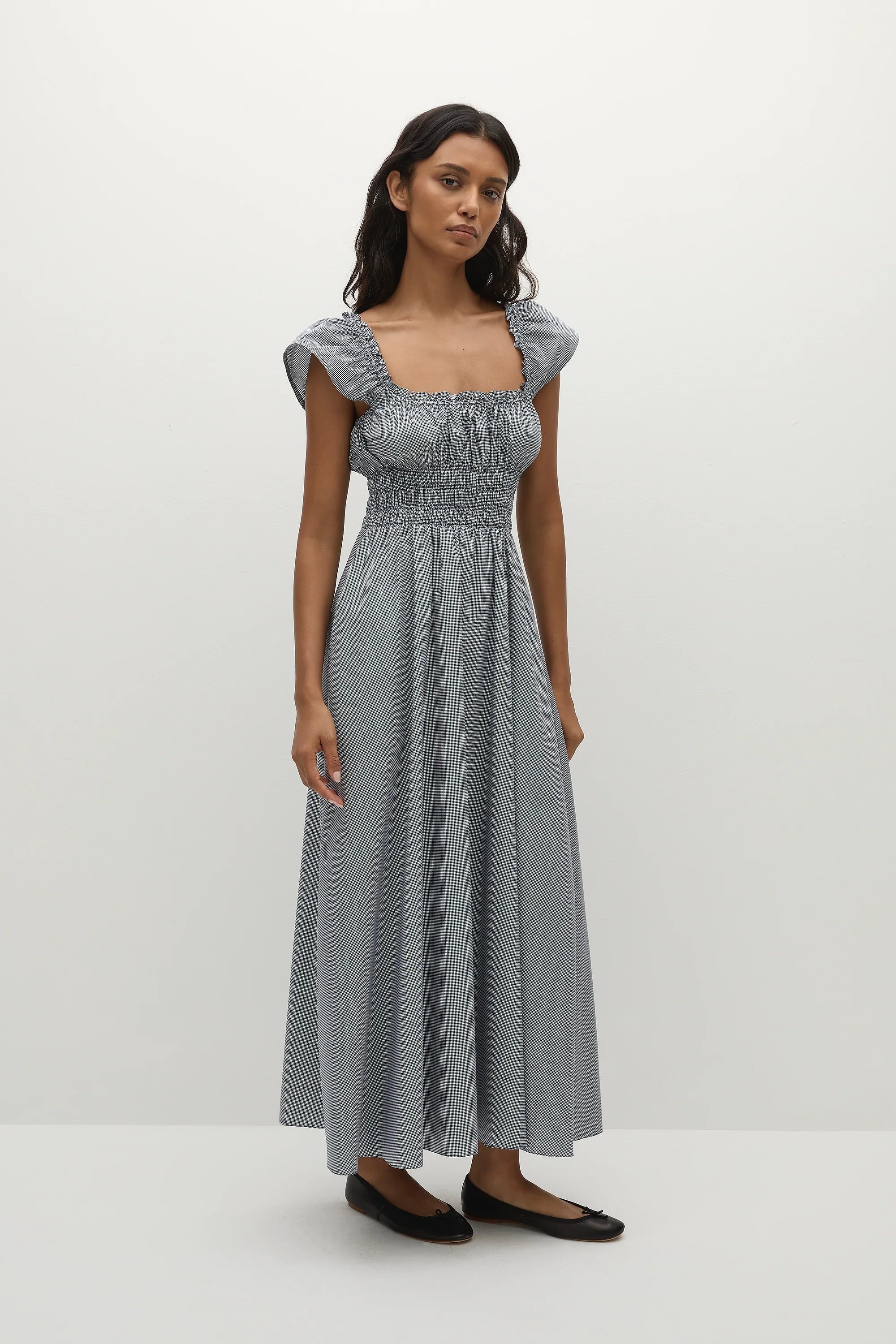 Faithfull - Janne Midi Dress Hanne Gingham Vintage Navy - Final Sale - Image 3