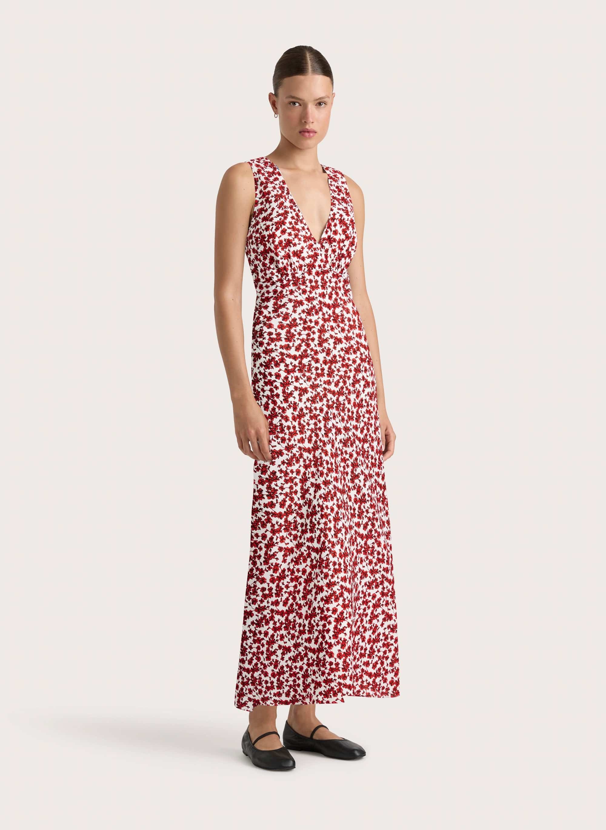 Faithfull - Jardin Midi Dress Leilani Red - Final Sale - Image 2