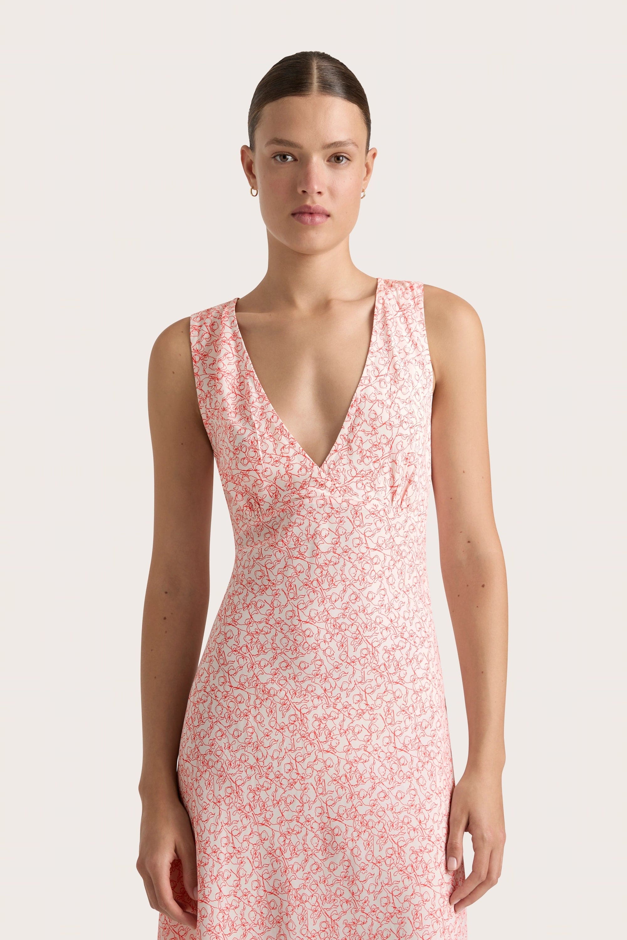 Faithfull - Jardin Midi Dress Calla Vermillion - Final Sale - Image 2
