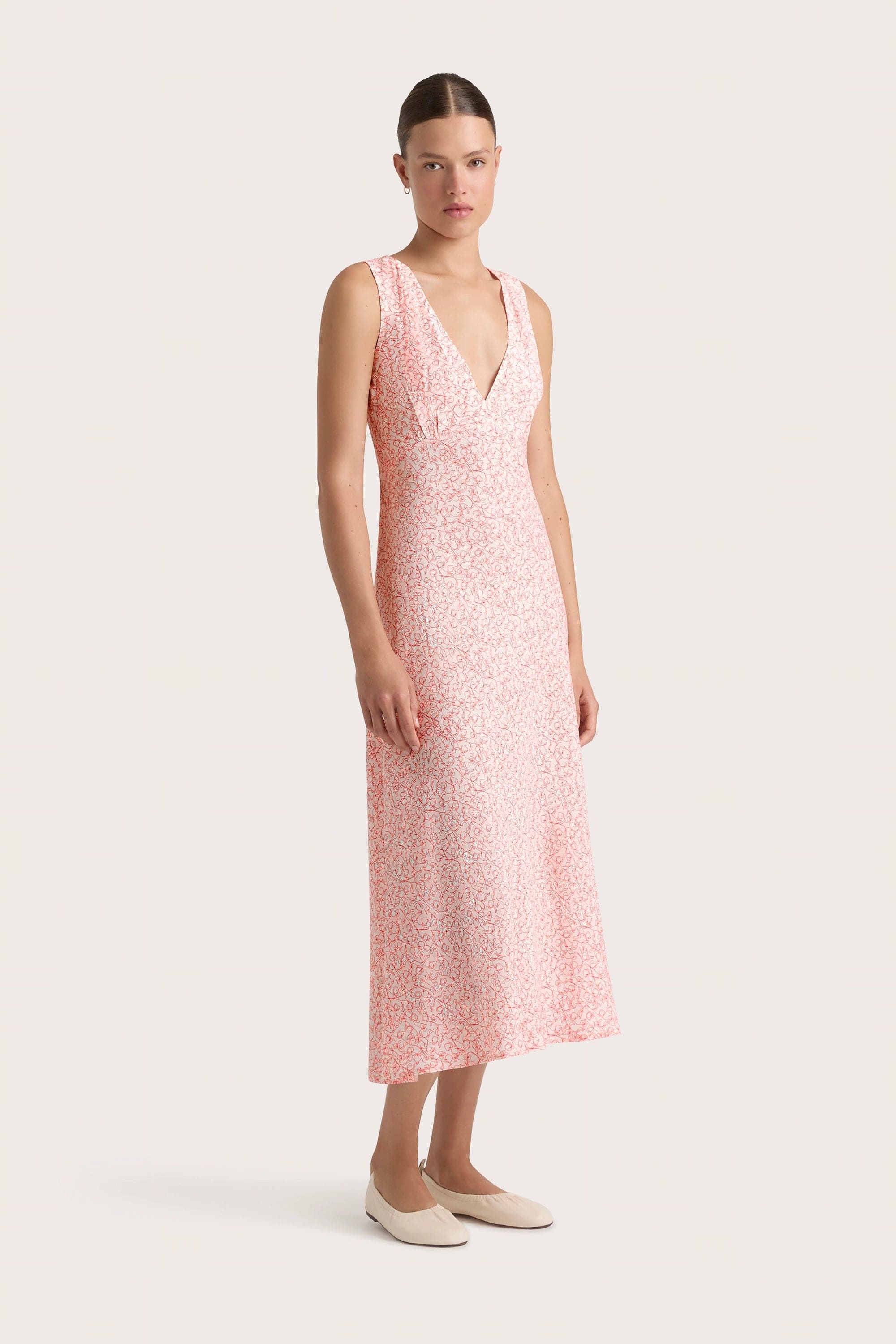 Faithfull - Jardin Midi Dress Calla Vermillion - Final Sale - Image 3