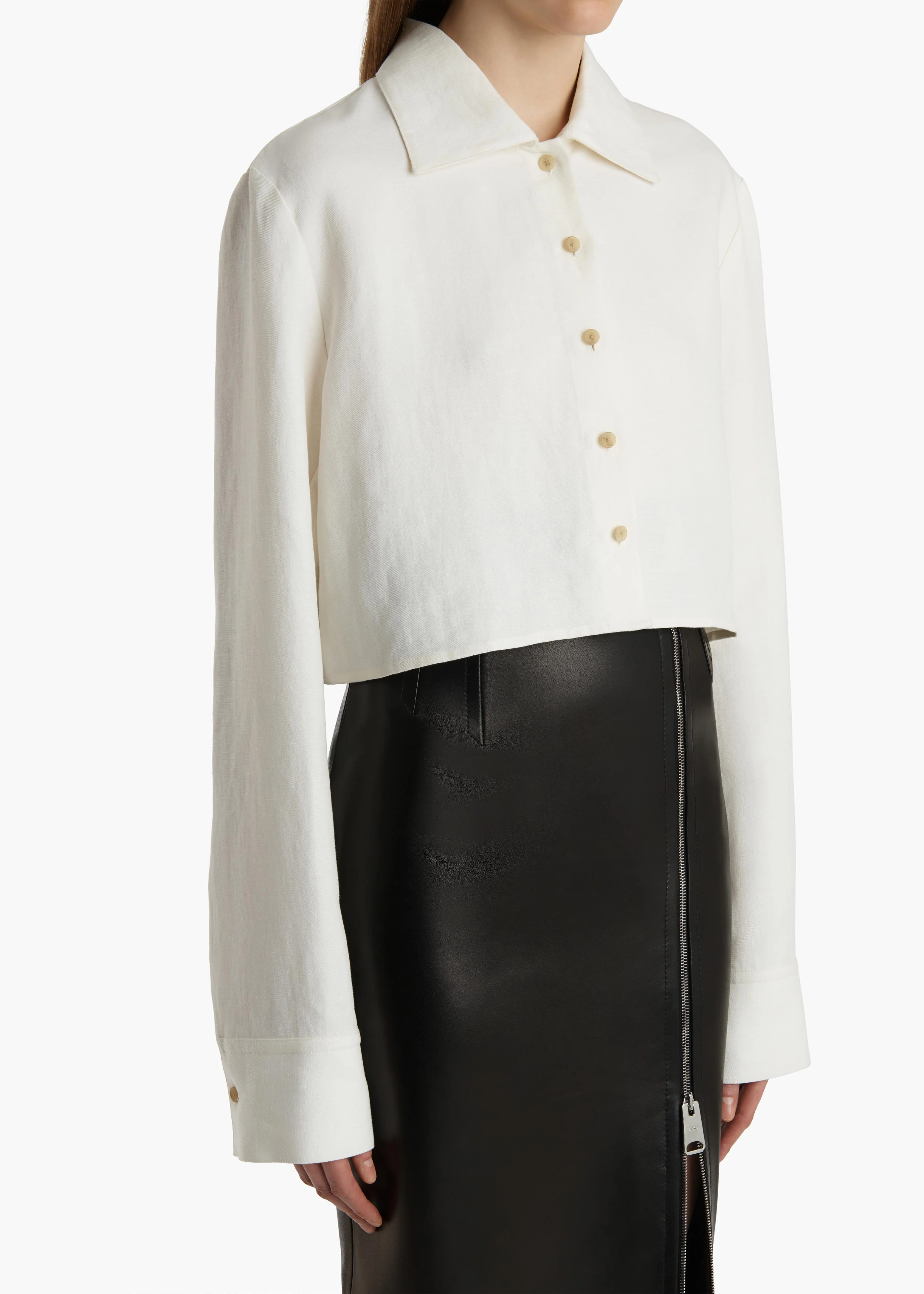 Khaite - Jasen Top in Cream Linen - Image 5