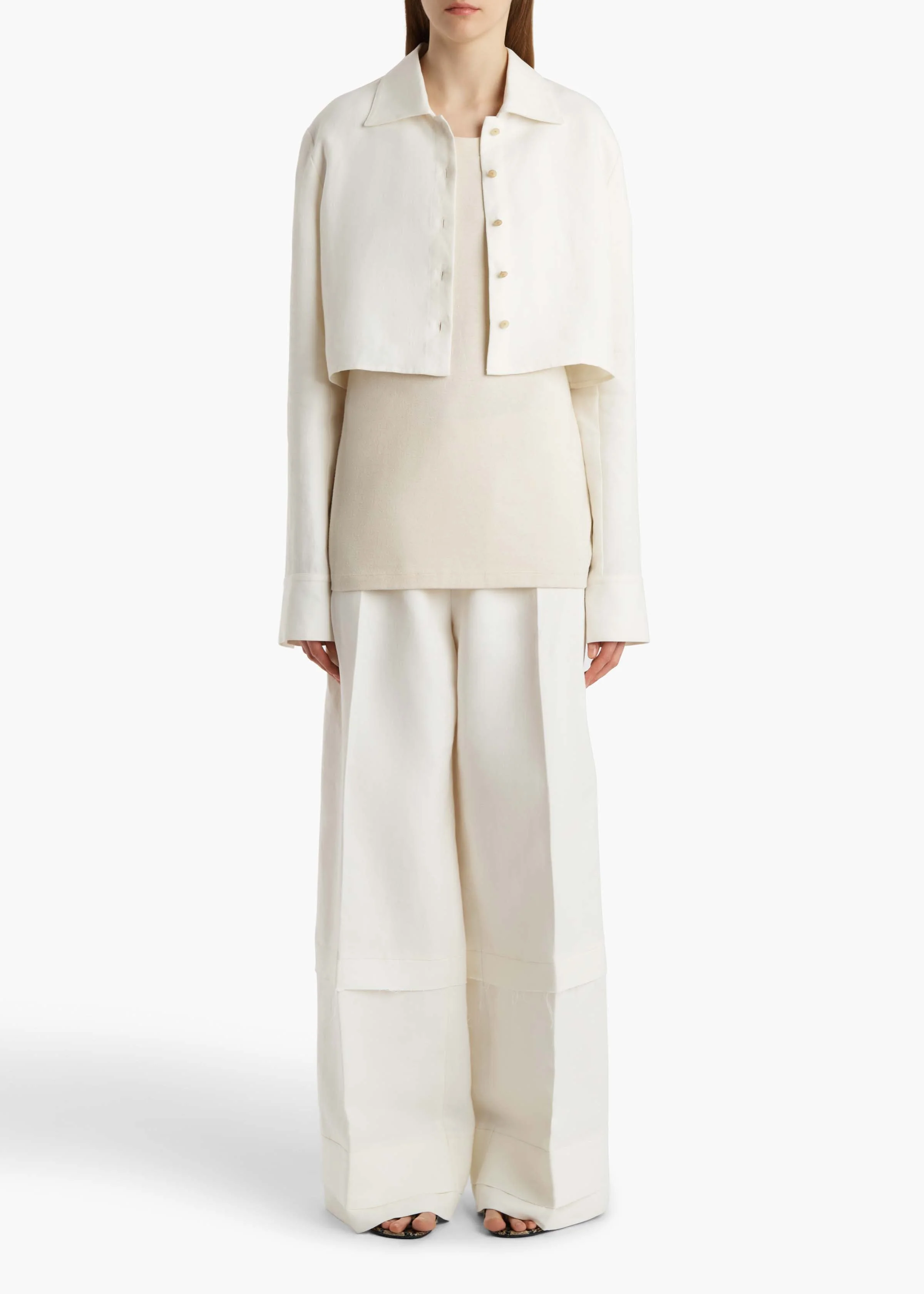 Khaite - Jasen Top in Cream Linen - Image 8