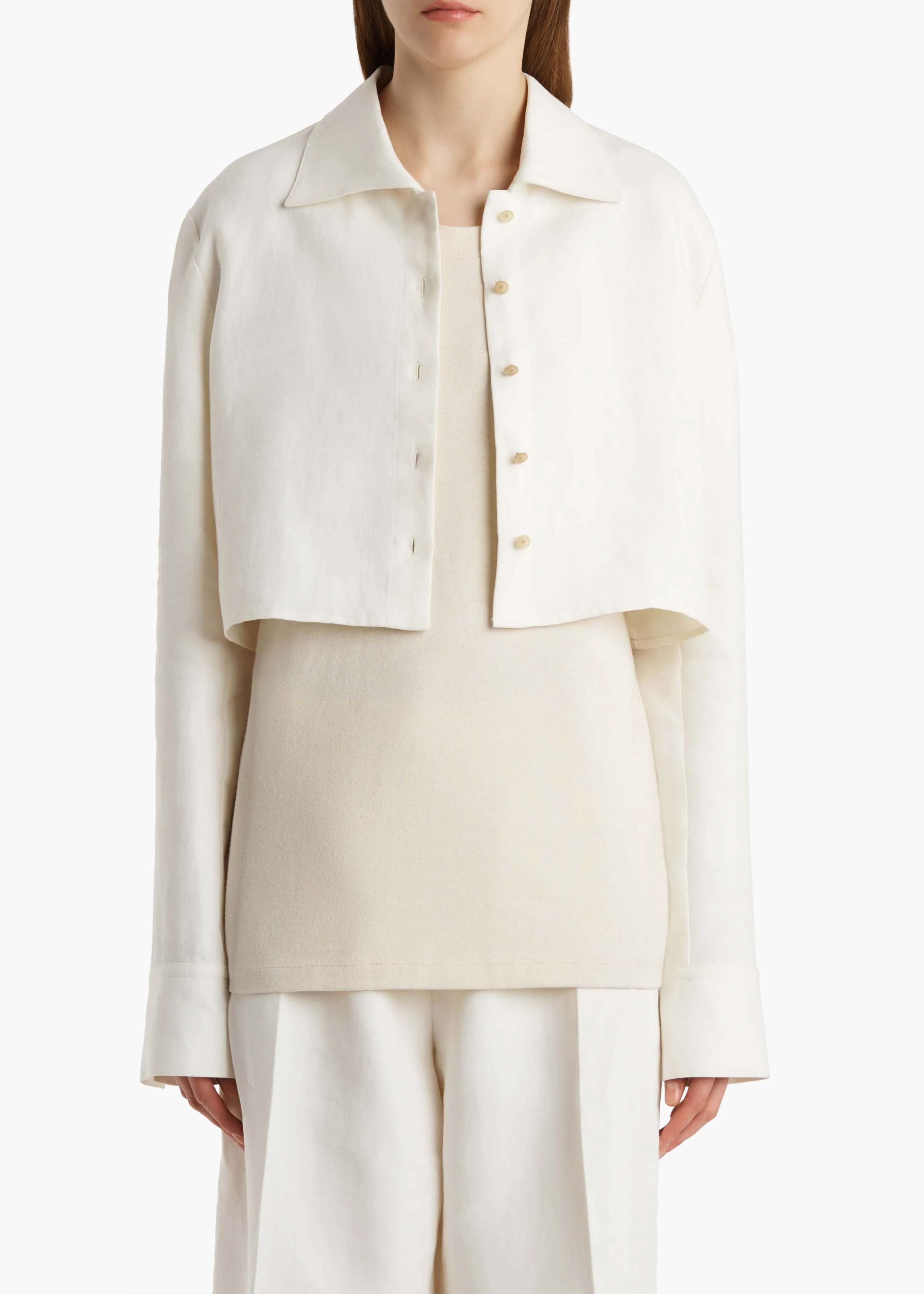 Khaite - Jasen Top in Cream Linen - Image 9