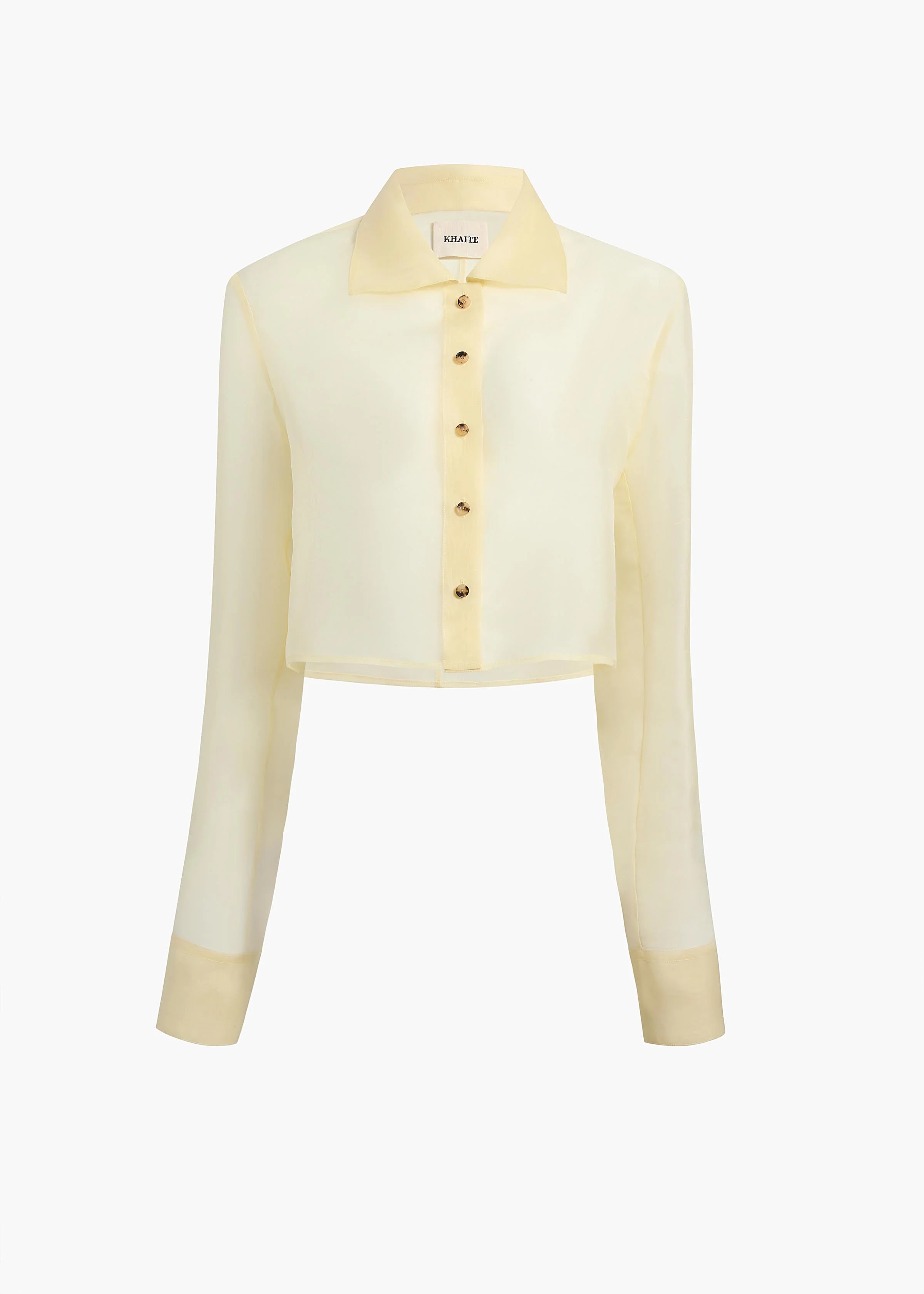 Khaite - Jasen Top in Pale Yellow Organza - Image 11