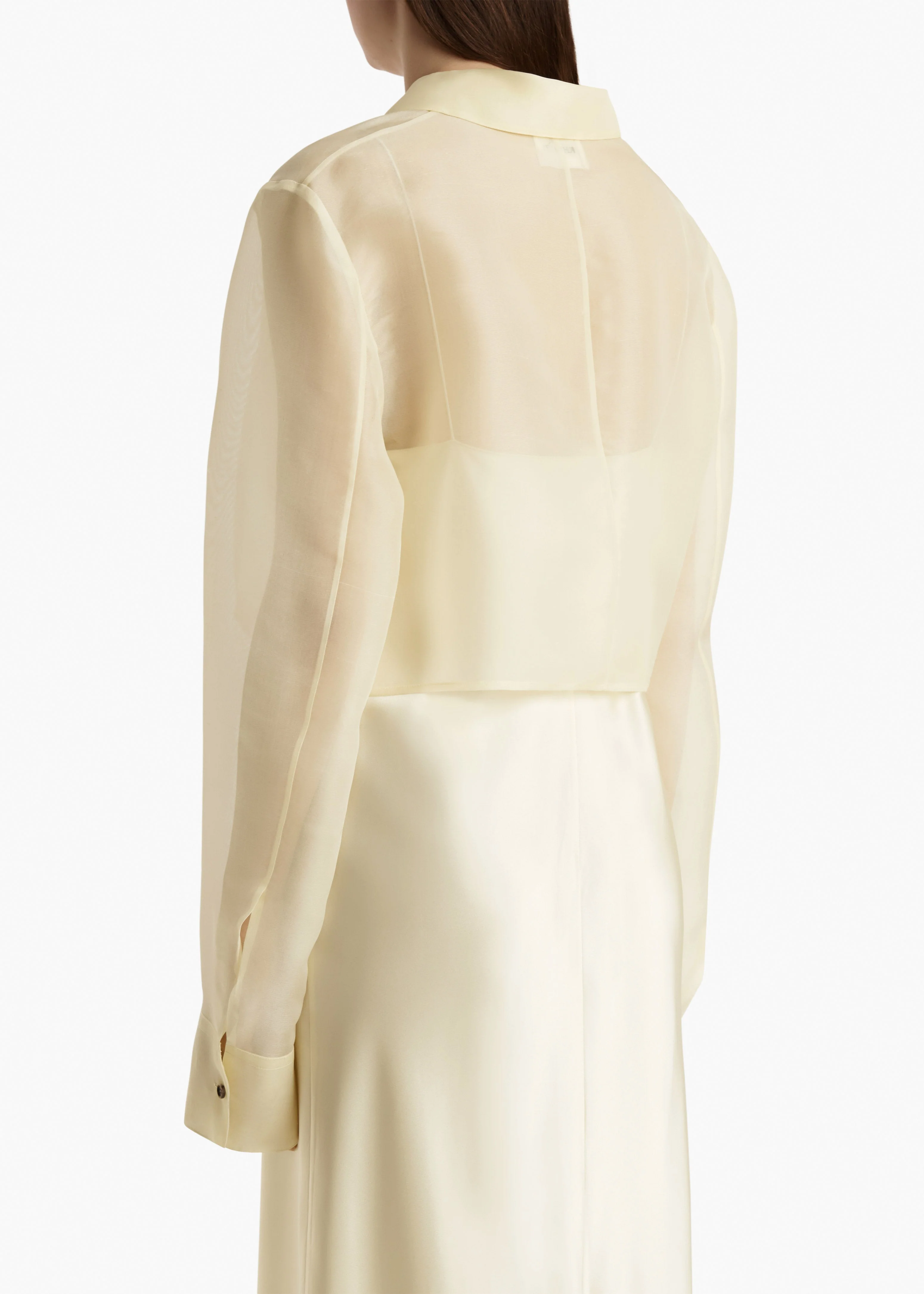 Khaite - Jasen Top in Pale Yellow Organza - Image 14