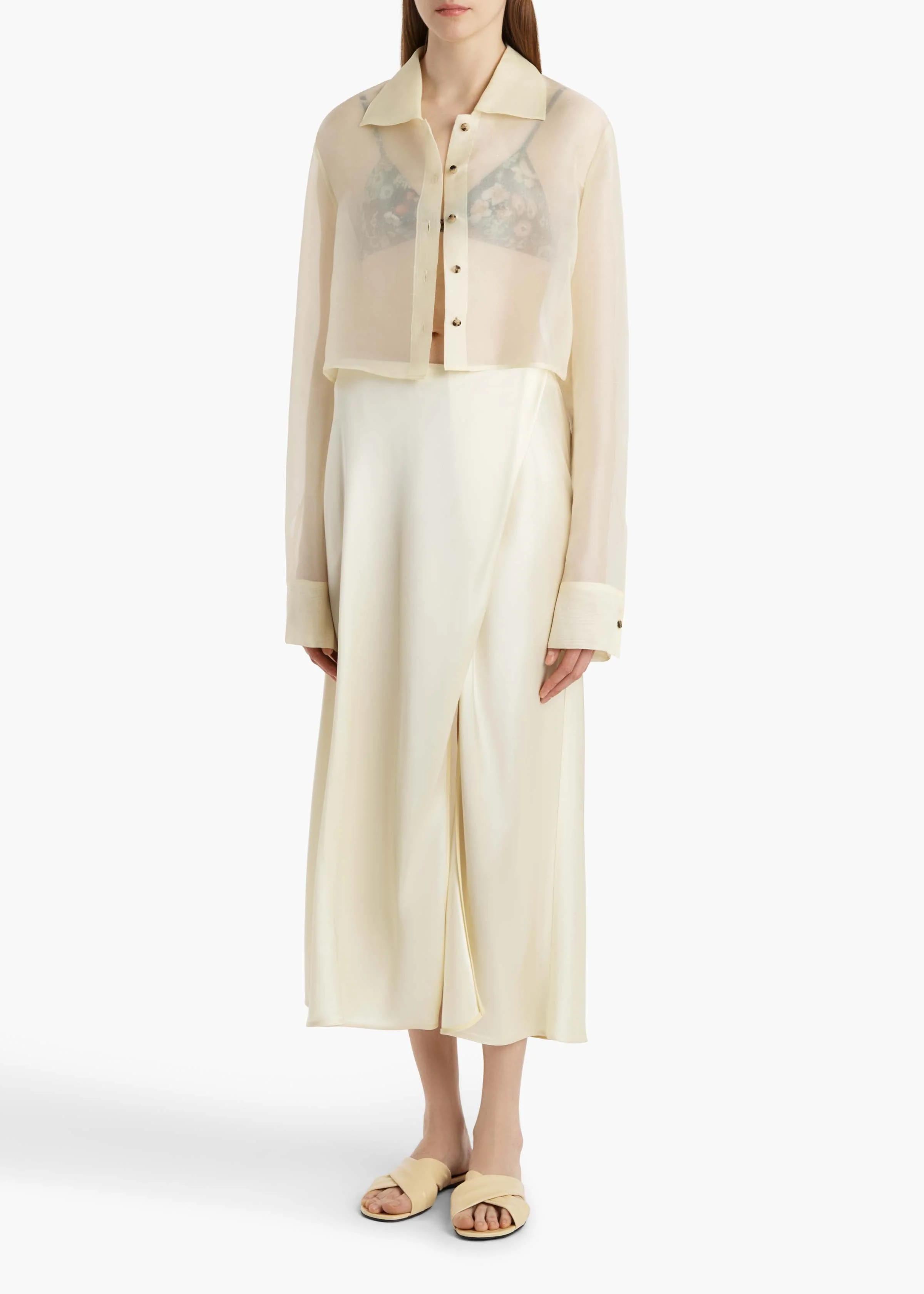 Khaite - Jasen Top in Pale Yellow Organza - Image 18