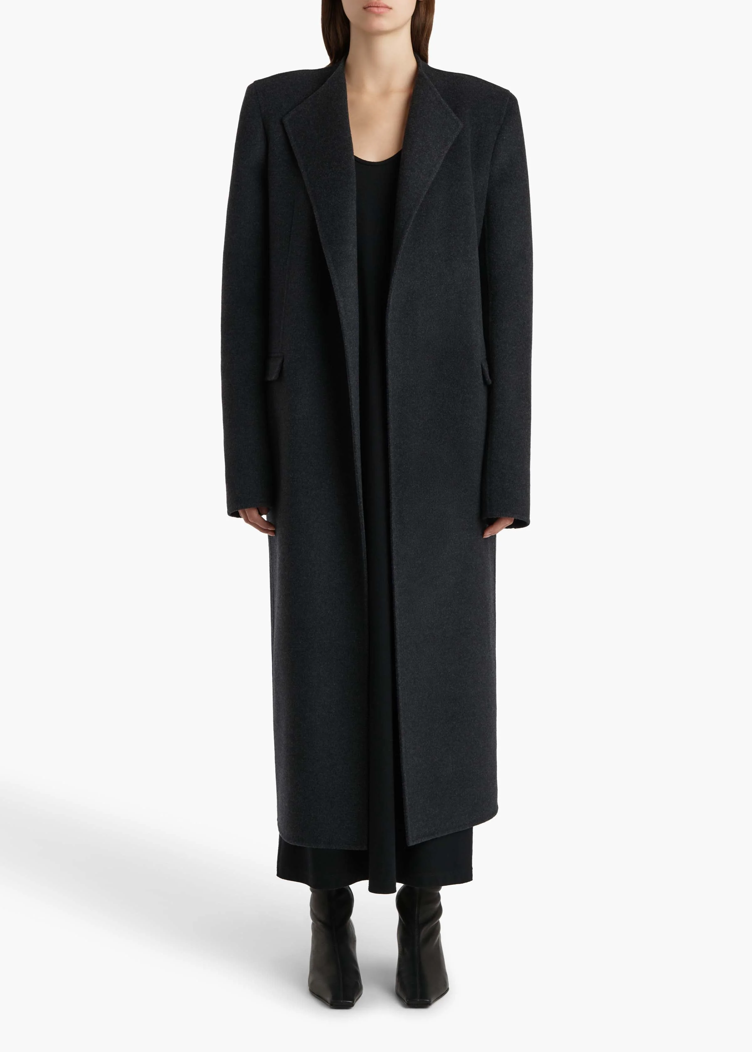 Khaite - Jelson Coat in Charcoal - Image 7