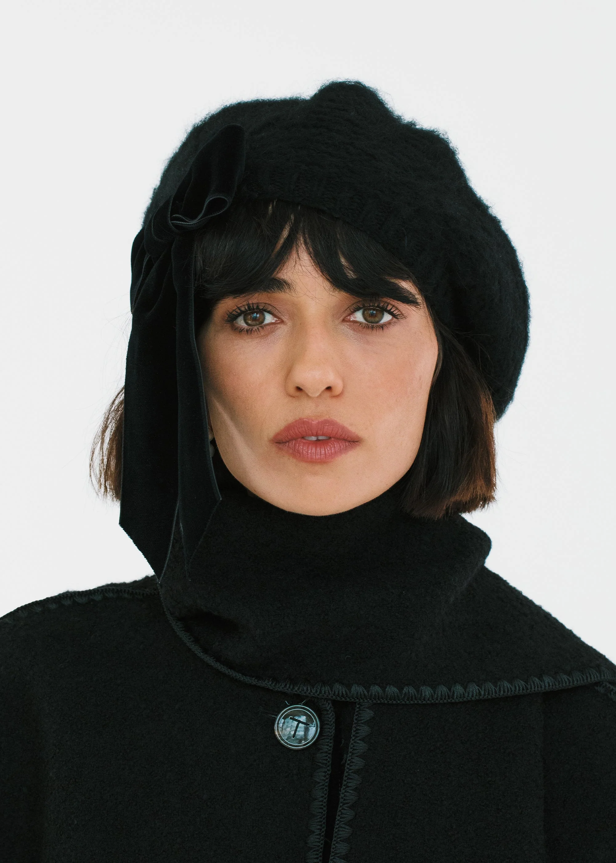 Jennifer Behr - Wide Velvet Bow Beret - Image 2