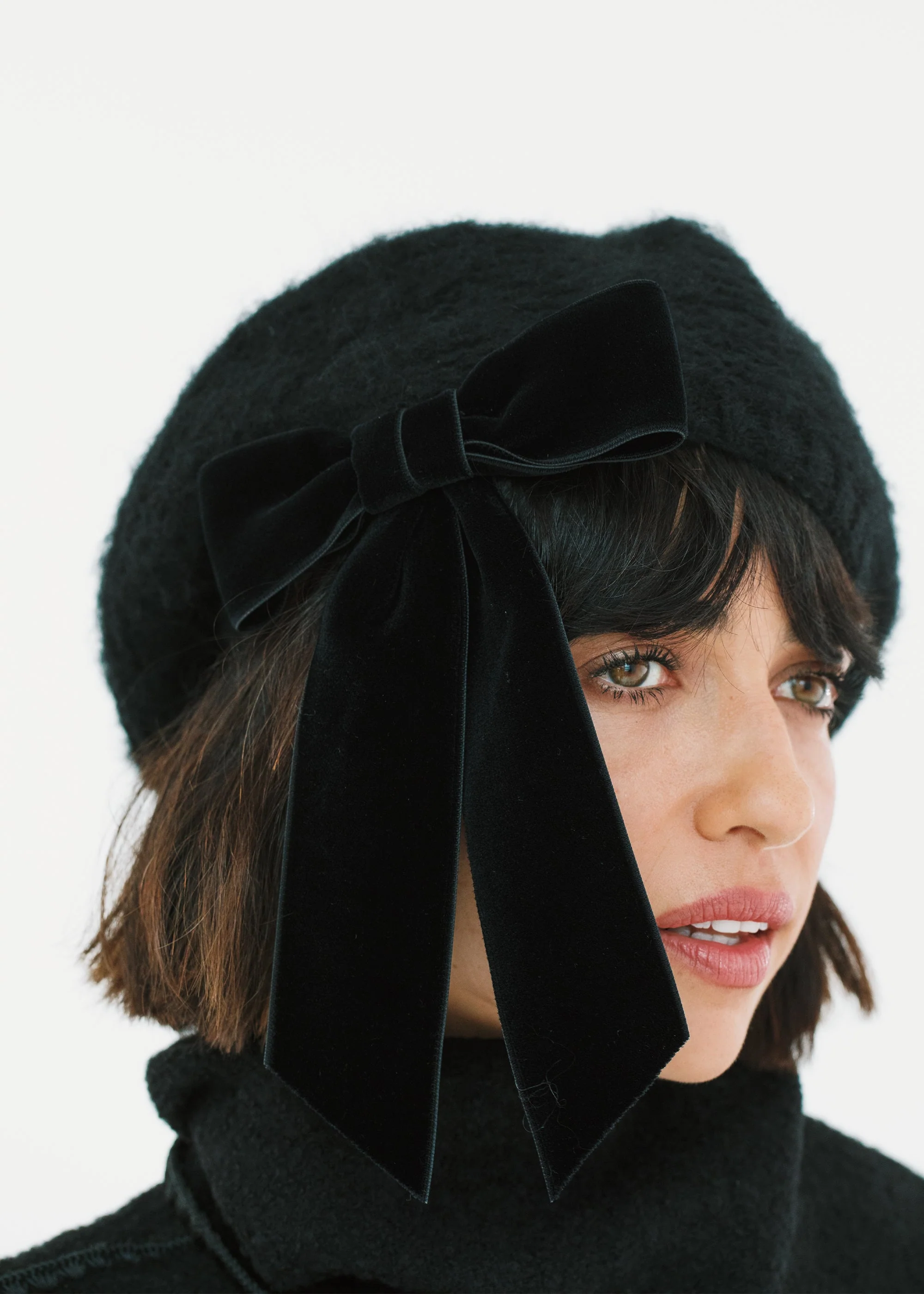 Jennifer Behr - Wide Velvet Bow Beret - Image 3