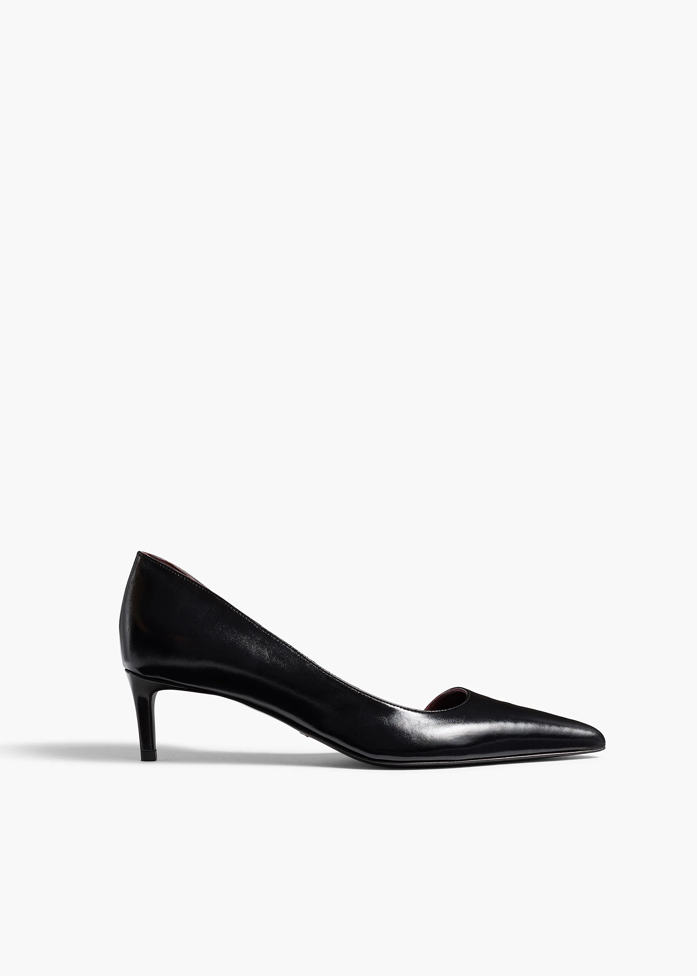 Khaite - Jett D'Orsay Low Pump in Black Glazed Leather