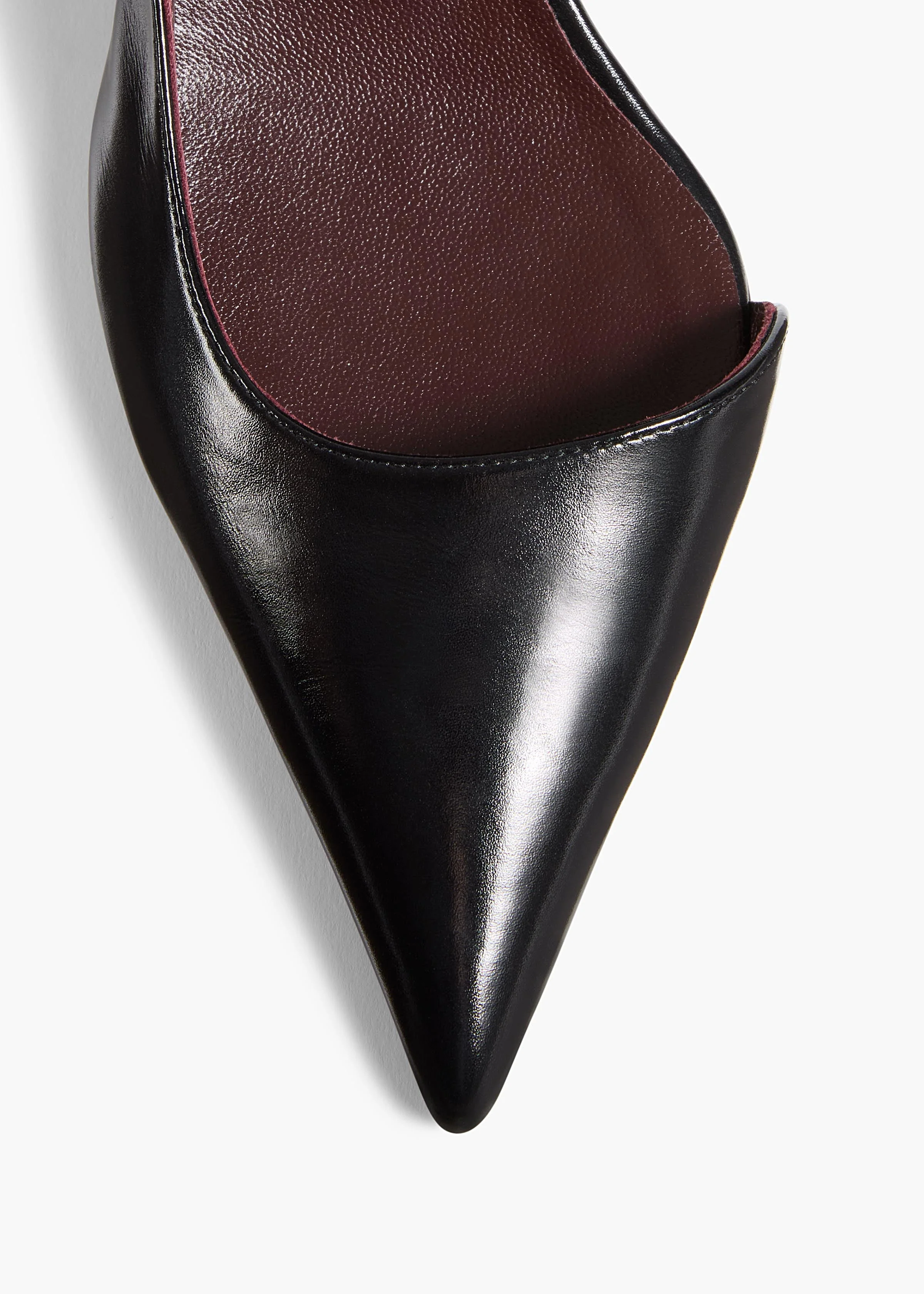 Khaite - Jett D'Orsay Low Pump in Black Glazed Leather - Image 10