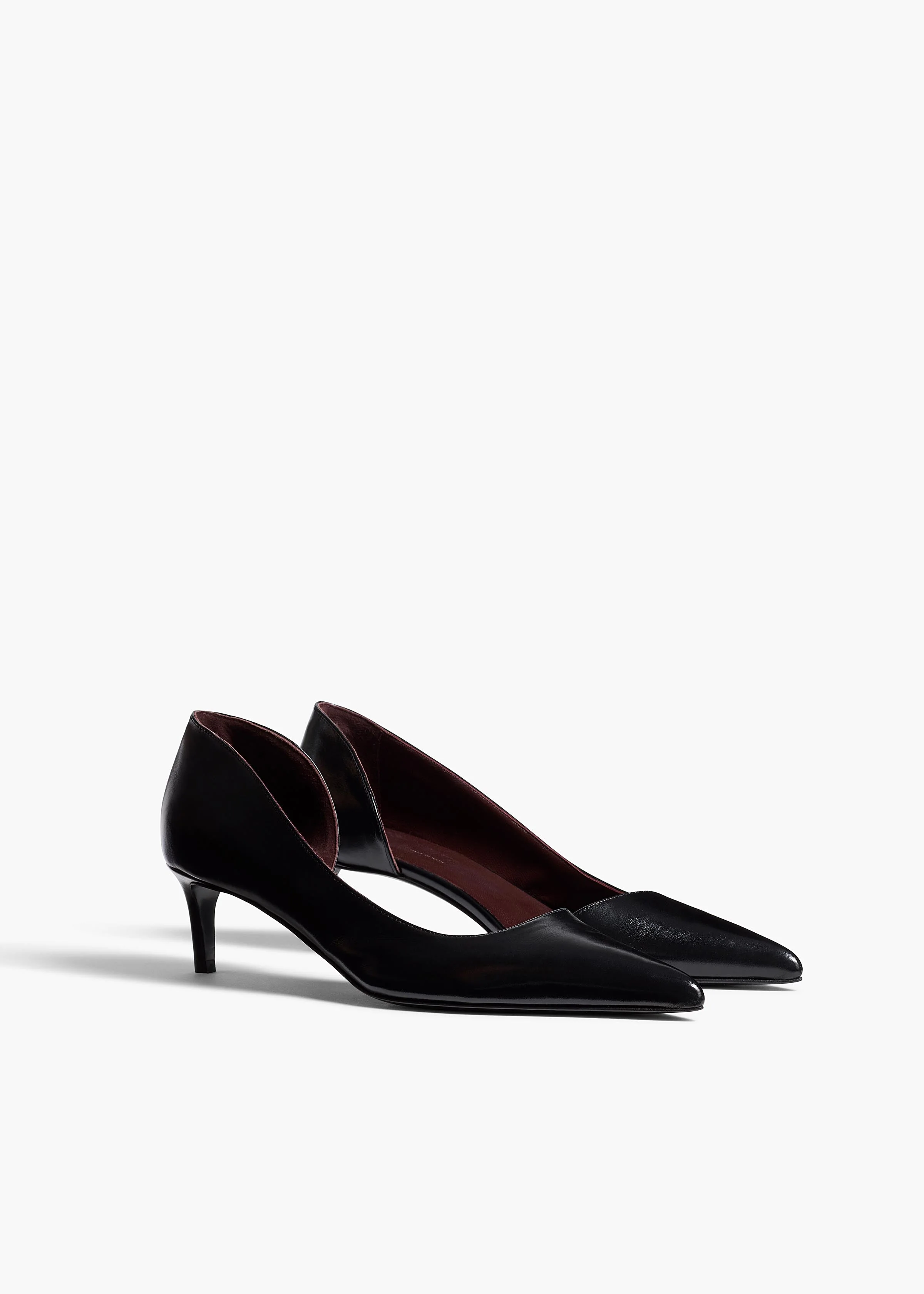 Khaite - Jett D'Orsay Low Pump in Black Glazed Leather - Image 2
