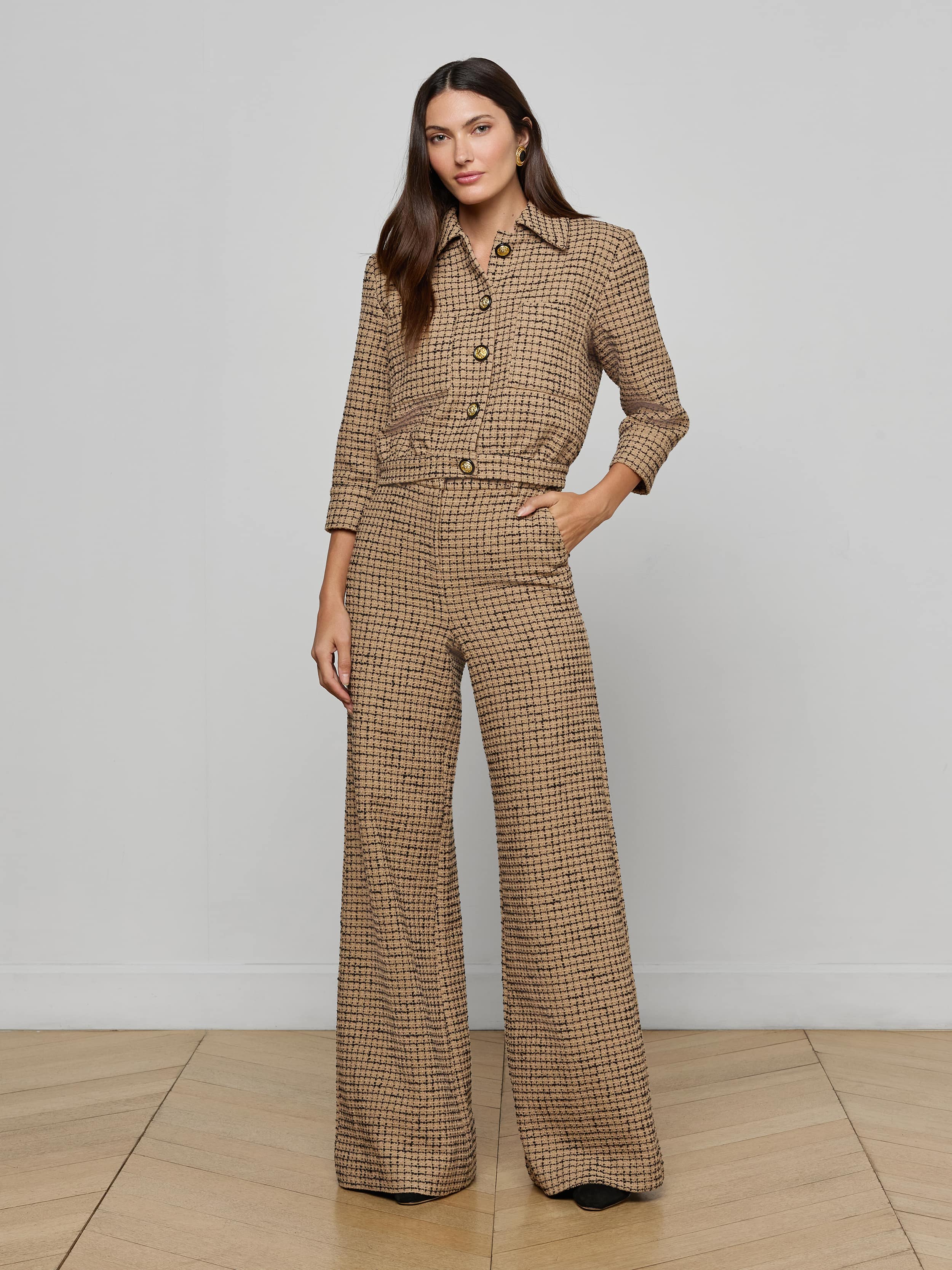 L'AGENCE - Jia Cropped Tweed Jacket - Image 3
