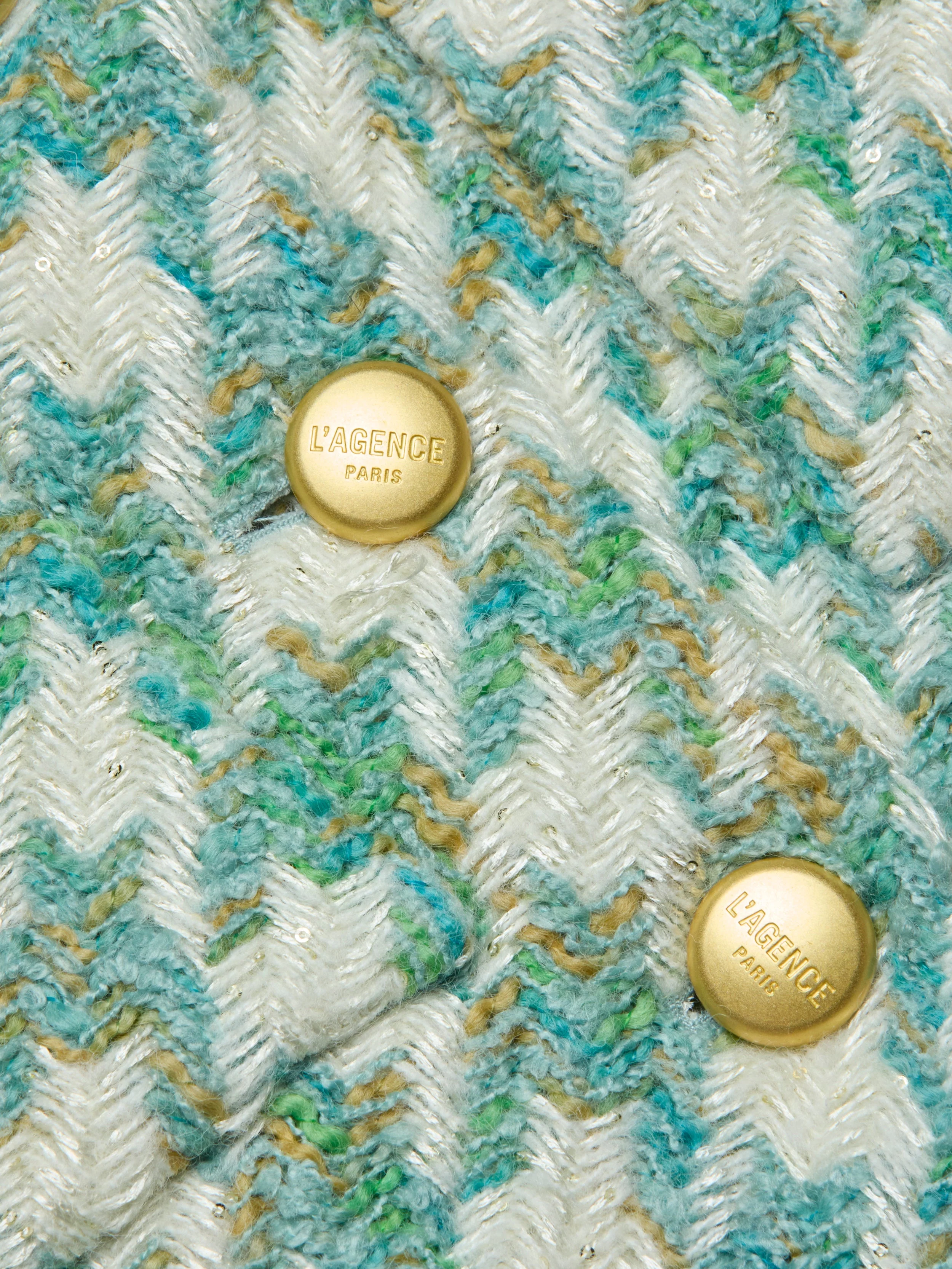 L'AGENCE - Jia Houndstooth Tweed Jacket - Image 6