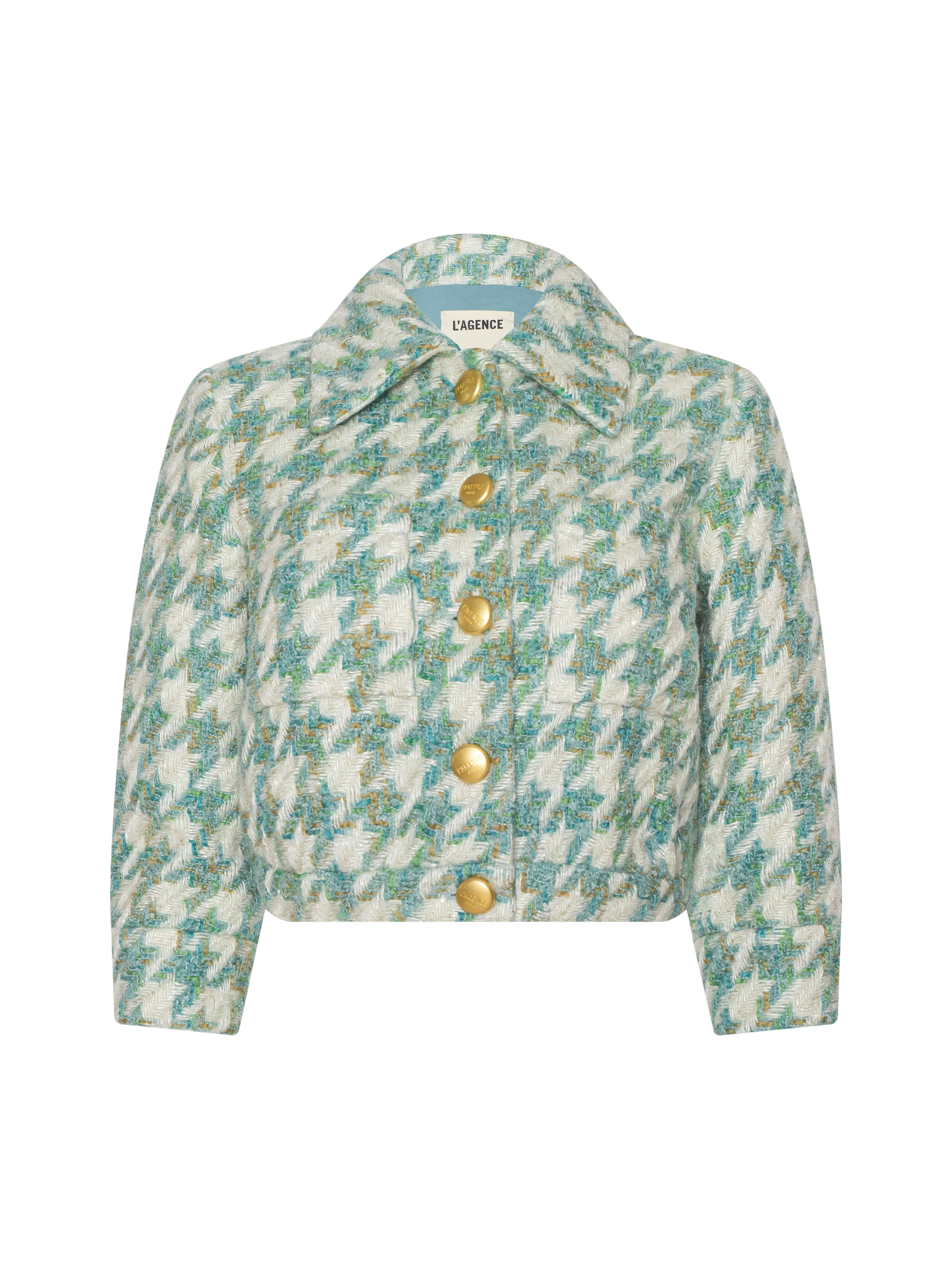 L'AGENCE - Jia Houndstooth Tweed Jacket - Image 7
