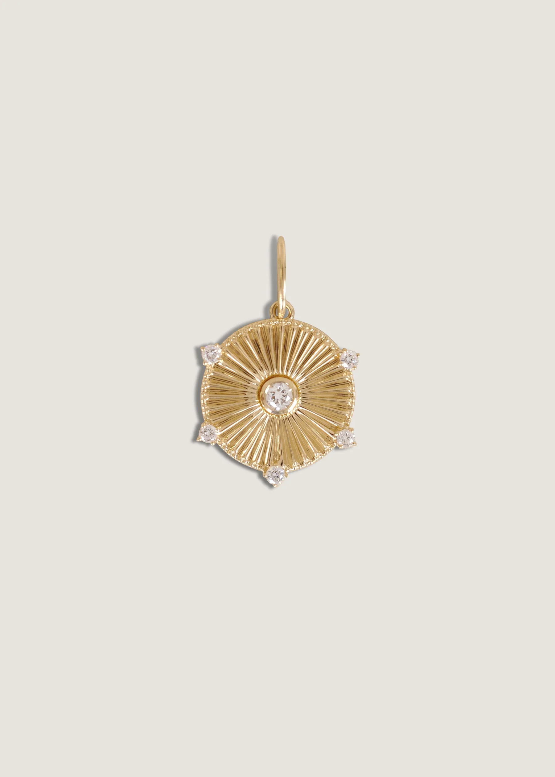 Kinn - Jordyn Ribbed Coin Pendant Diamond