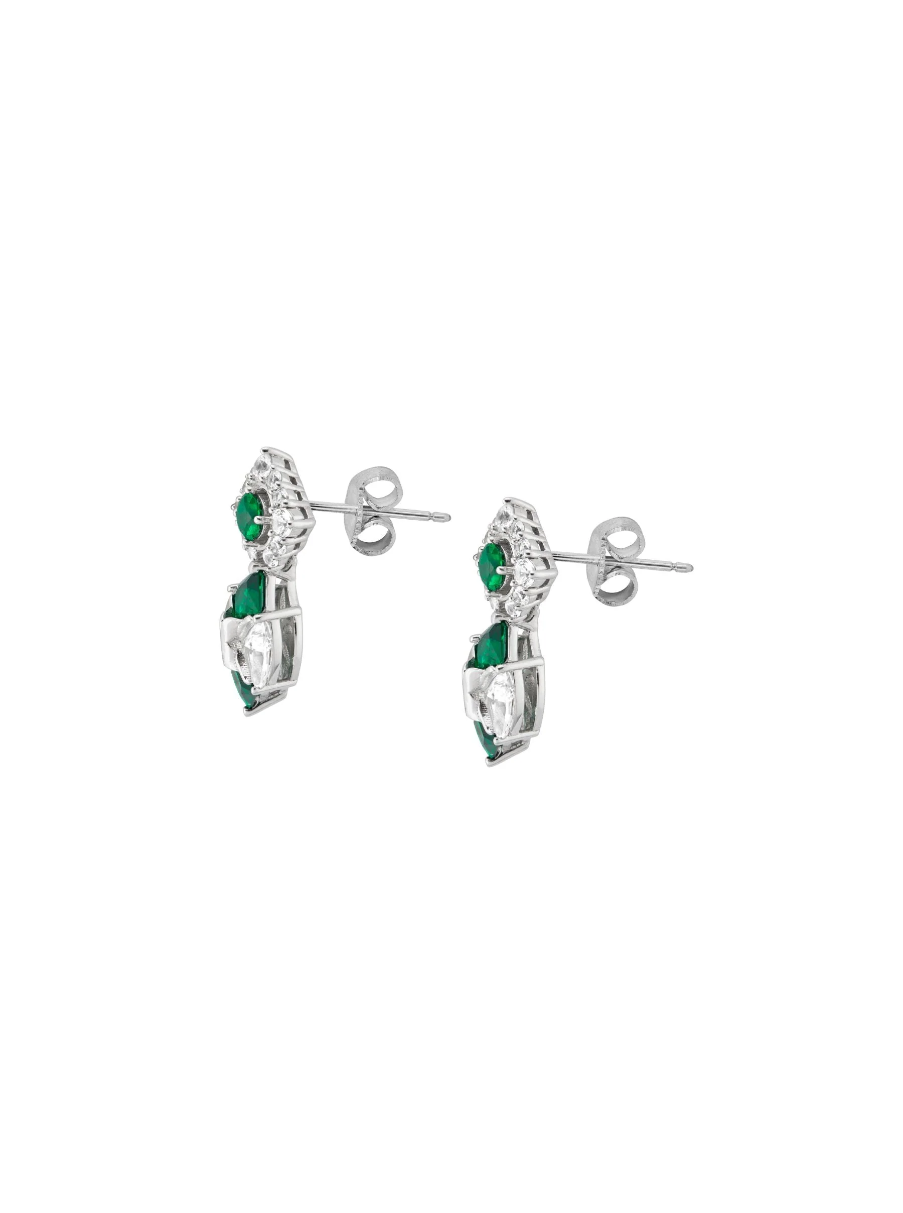 Dorsey - JOSEPHINE EARRINGS IN LAB WHITE SAPPHIRE AND LAB EMERALD - Image 2