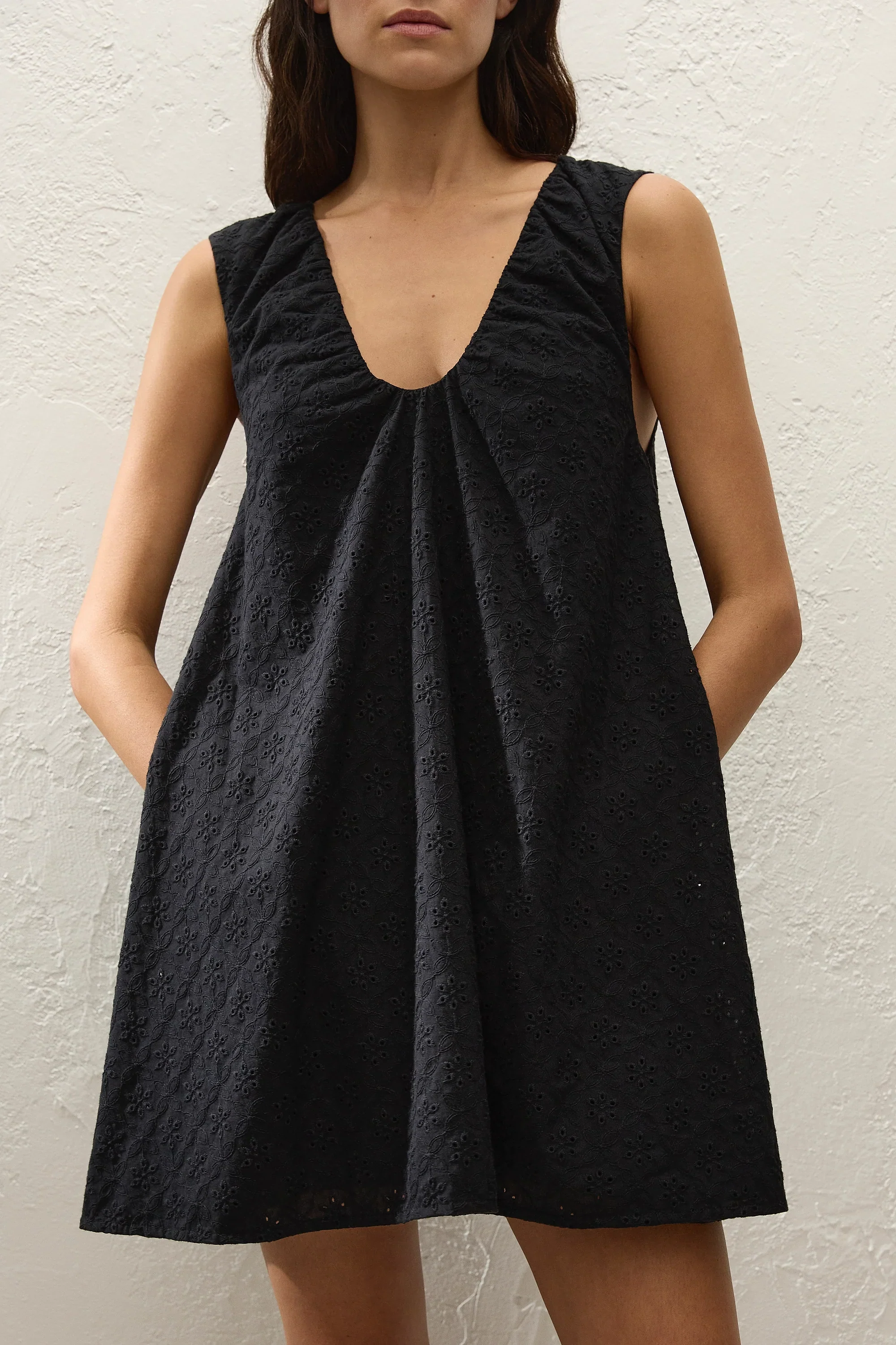 Faithfull - Juana Mini Dress Valentina Broderie Black - Image 2