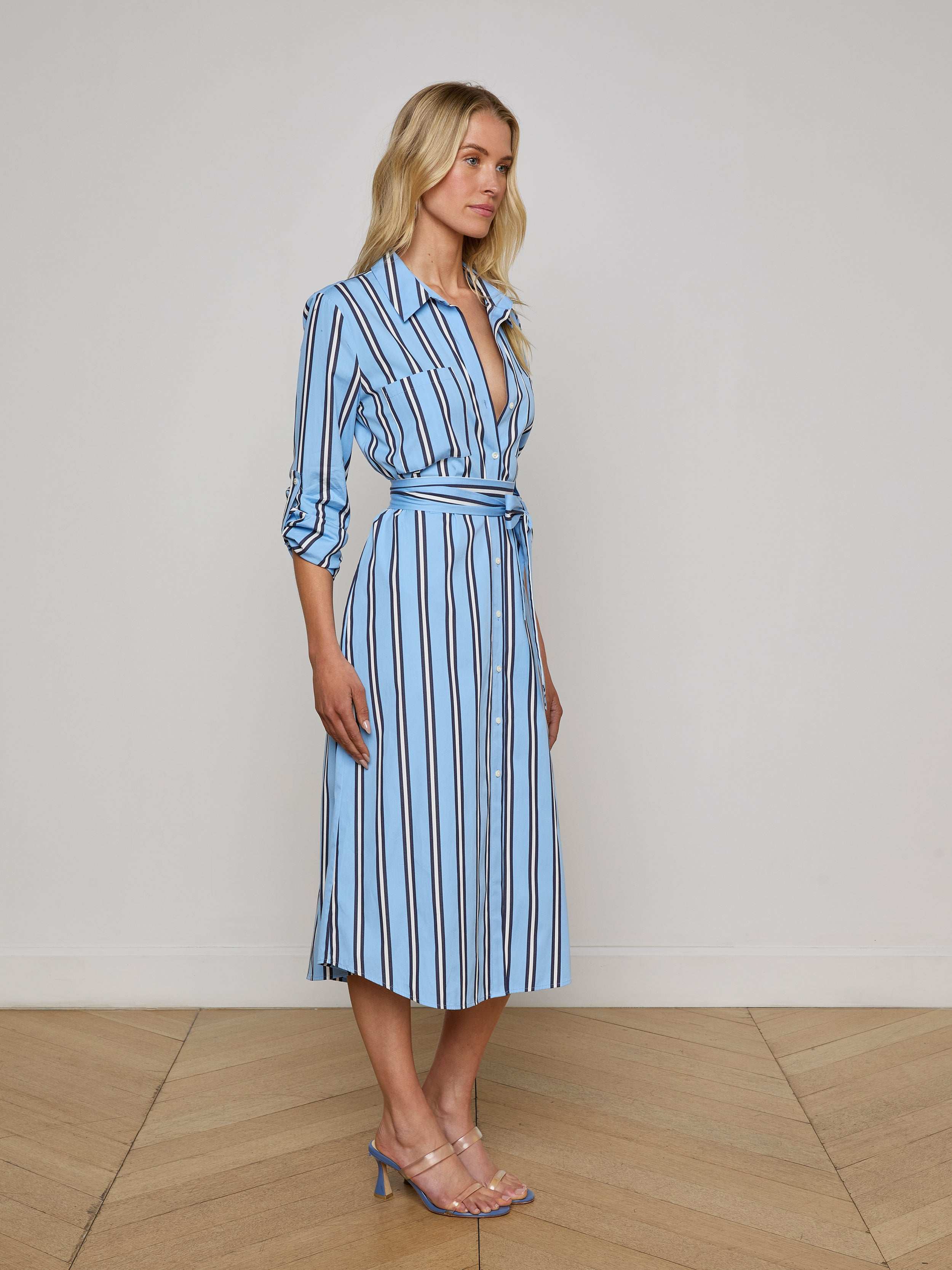 L'AGENCE - Jubilee Midi Shirt Dress - Image 8