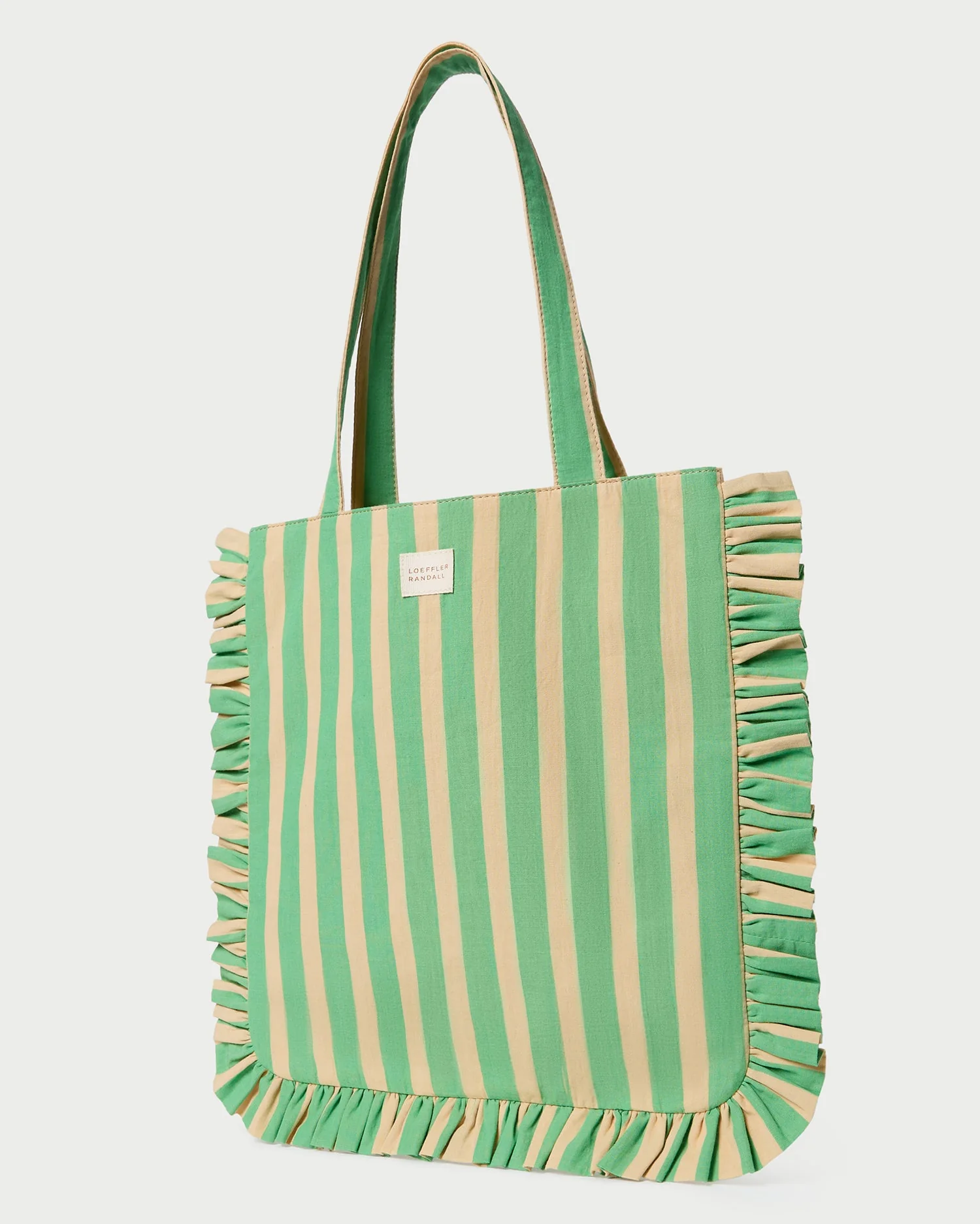 Loeffler Randall - Justine Green/Tan Stripe Tote Bag - Image 2