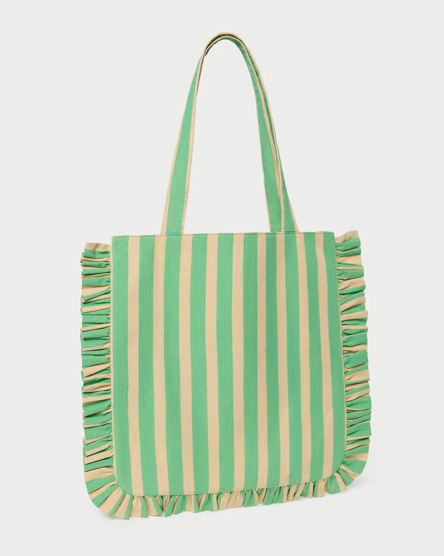 Loeffler Randall - Justine Green/Tan Stripe Tote Bag - Image 3
