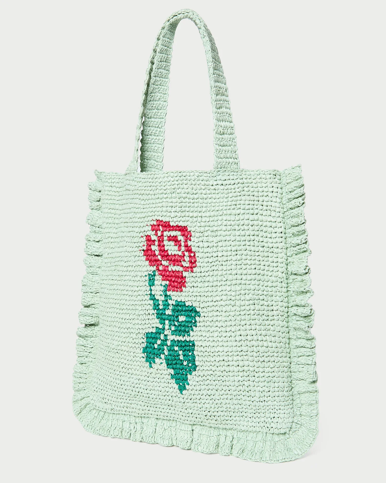 Loeffler Randall - Justine Mint Crochet Ruffle Tote - Image 2