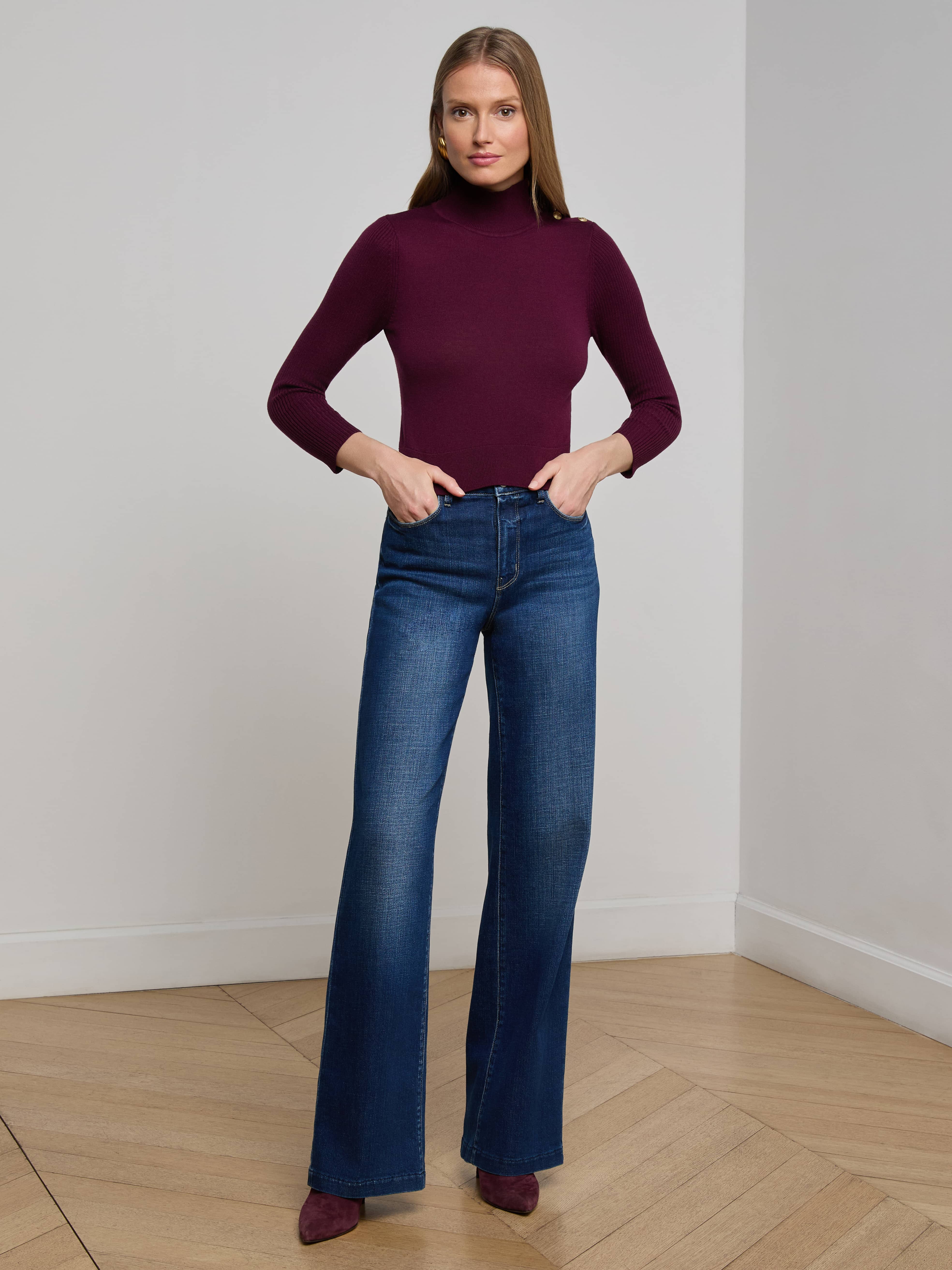L'AGENCE - Kamdyn Cropped Sweater - Image 3