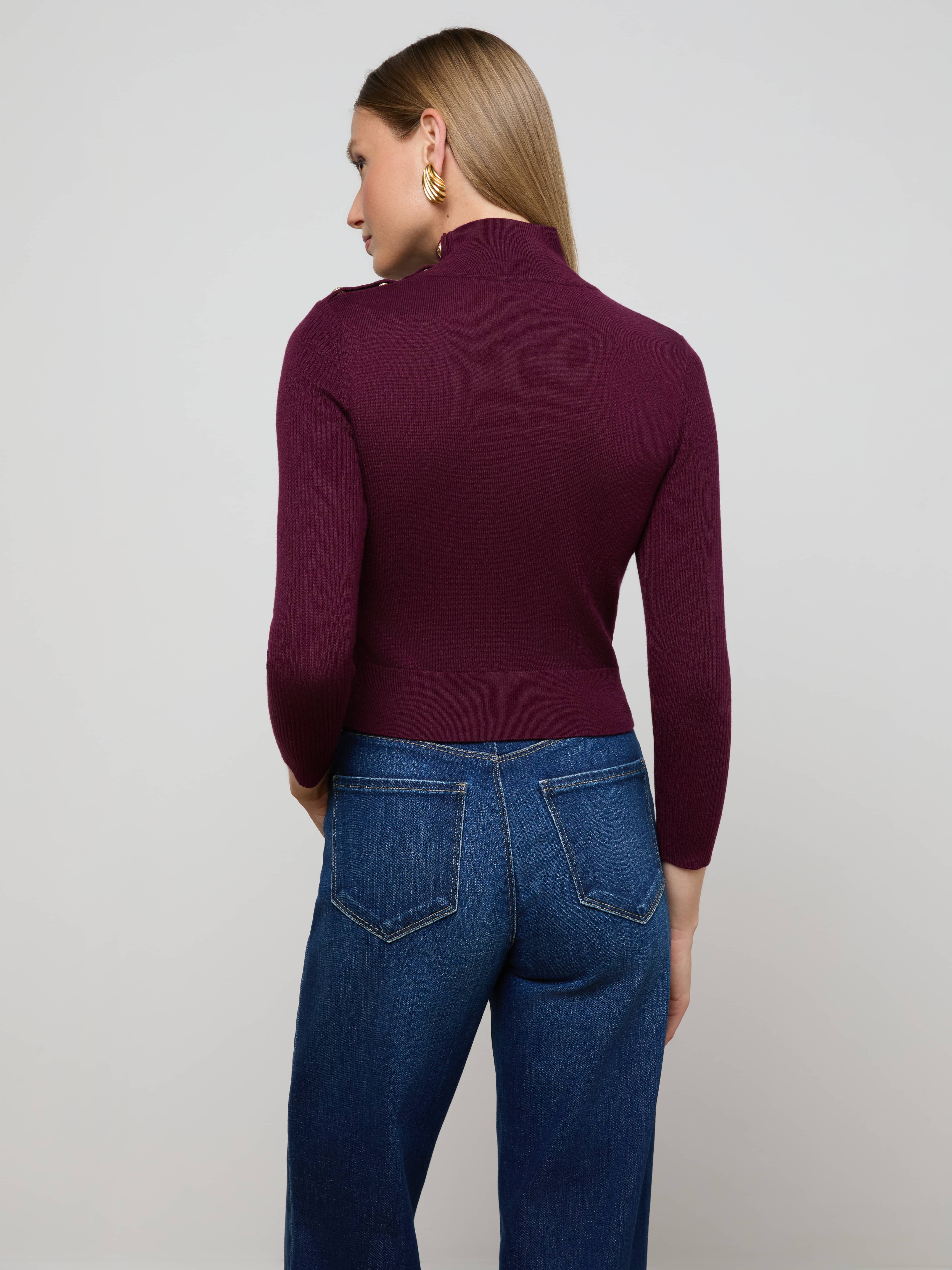 L'AGENCE - Kamdyn Cropped Sweater - Image 4