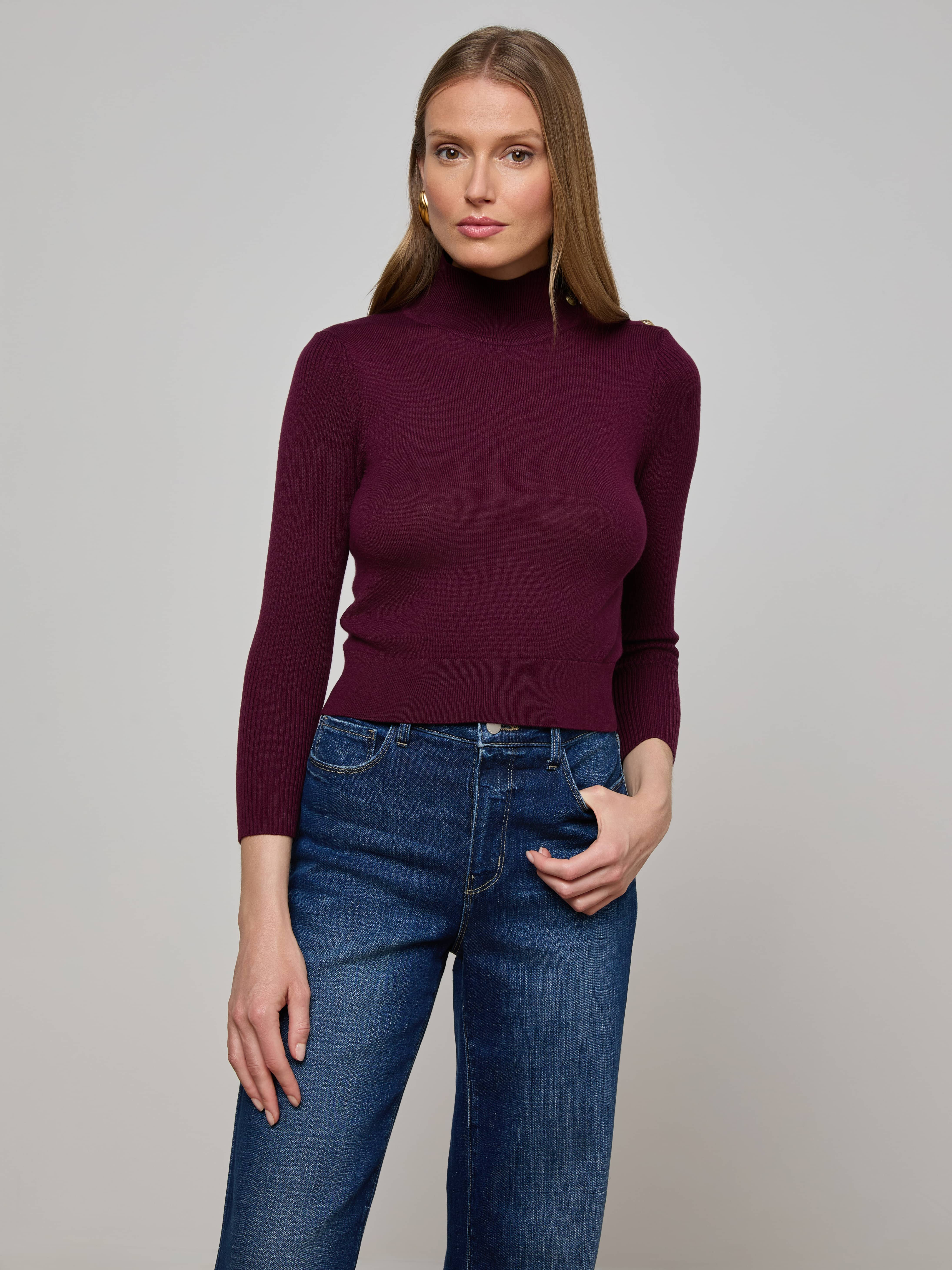 L'AGENCE - Kamdyn Cropped Sweater - Image 7