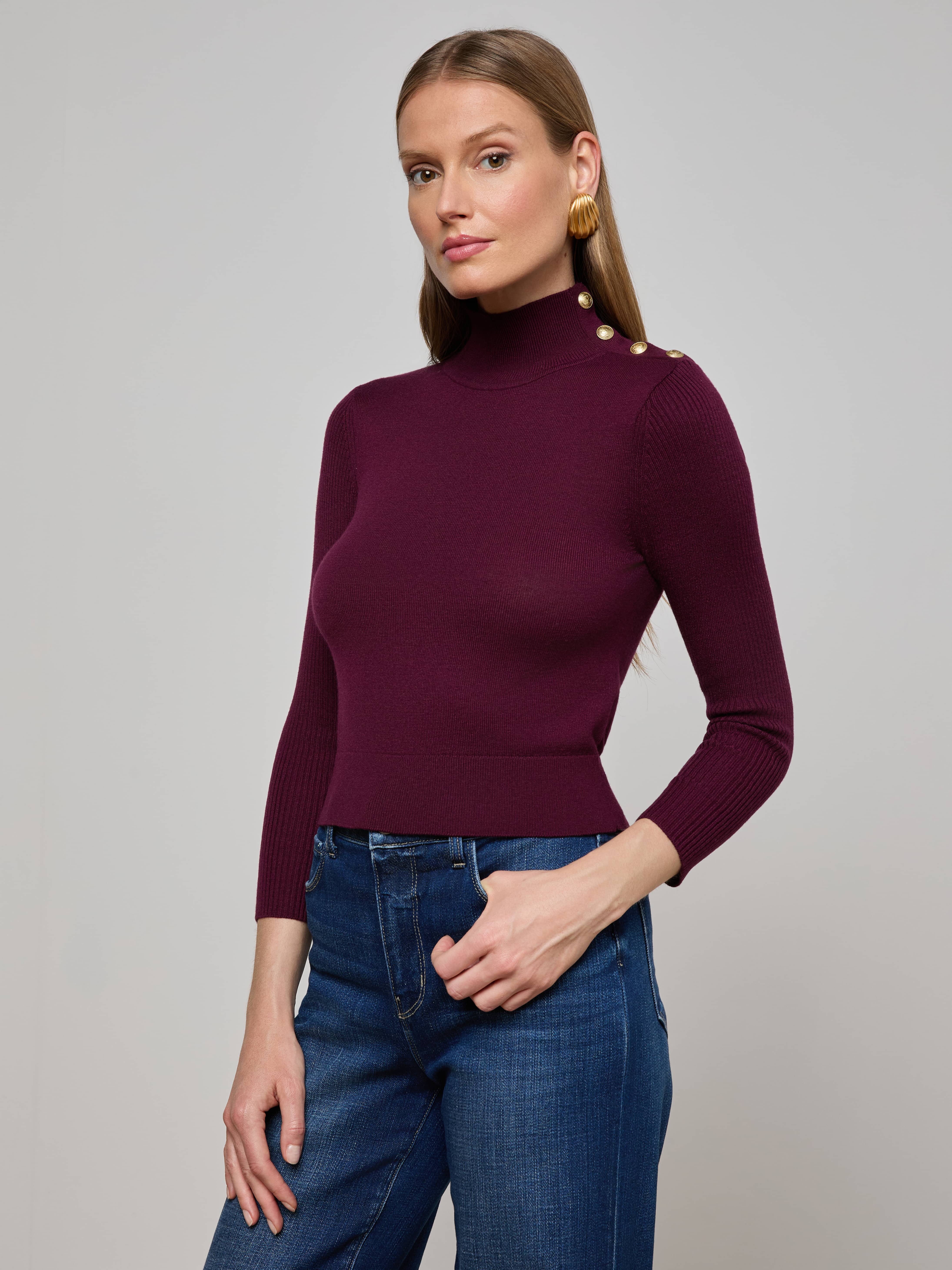 L'AGENCE - Kamdyn Cropped Sweater - Image 8