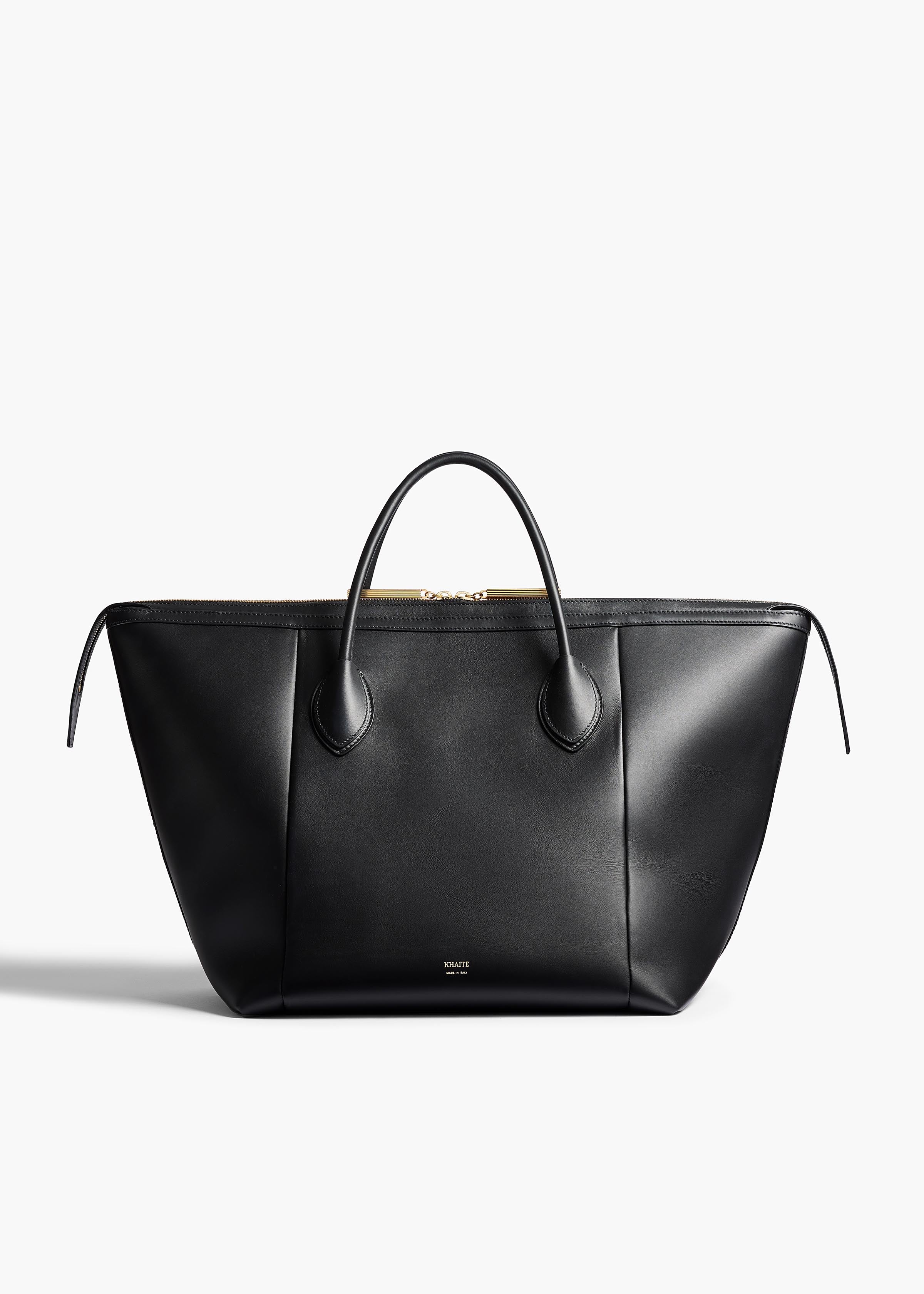 Khaite - Kasia Tote in Black Leather with Zebra Print Haircalf - Image 7