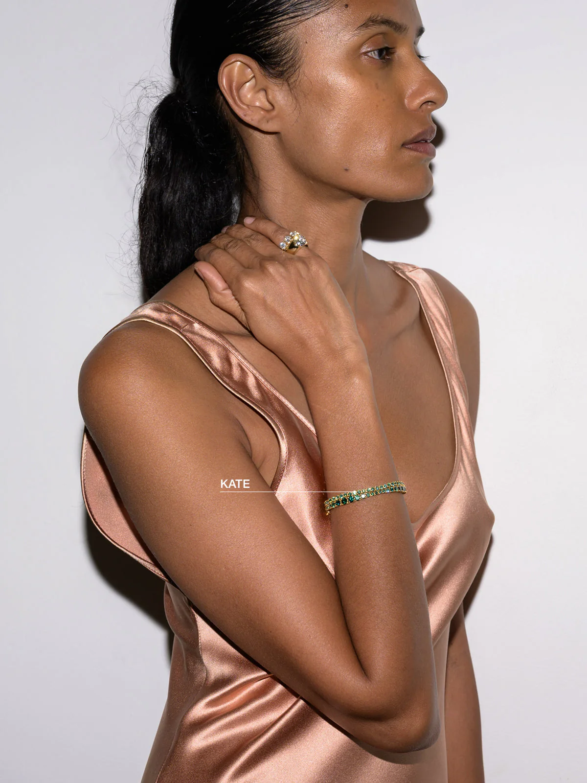 Dorsey - KATE RIVIÈRE BRACELET IN 3MM VIRIDIAN GREEN MOISSANITE - Image 4
