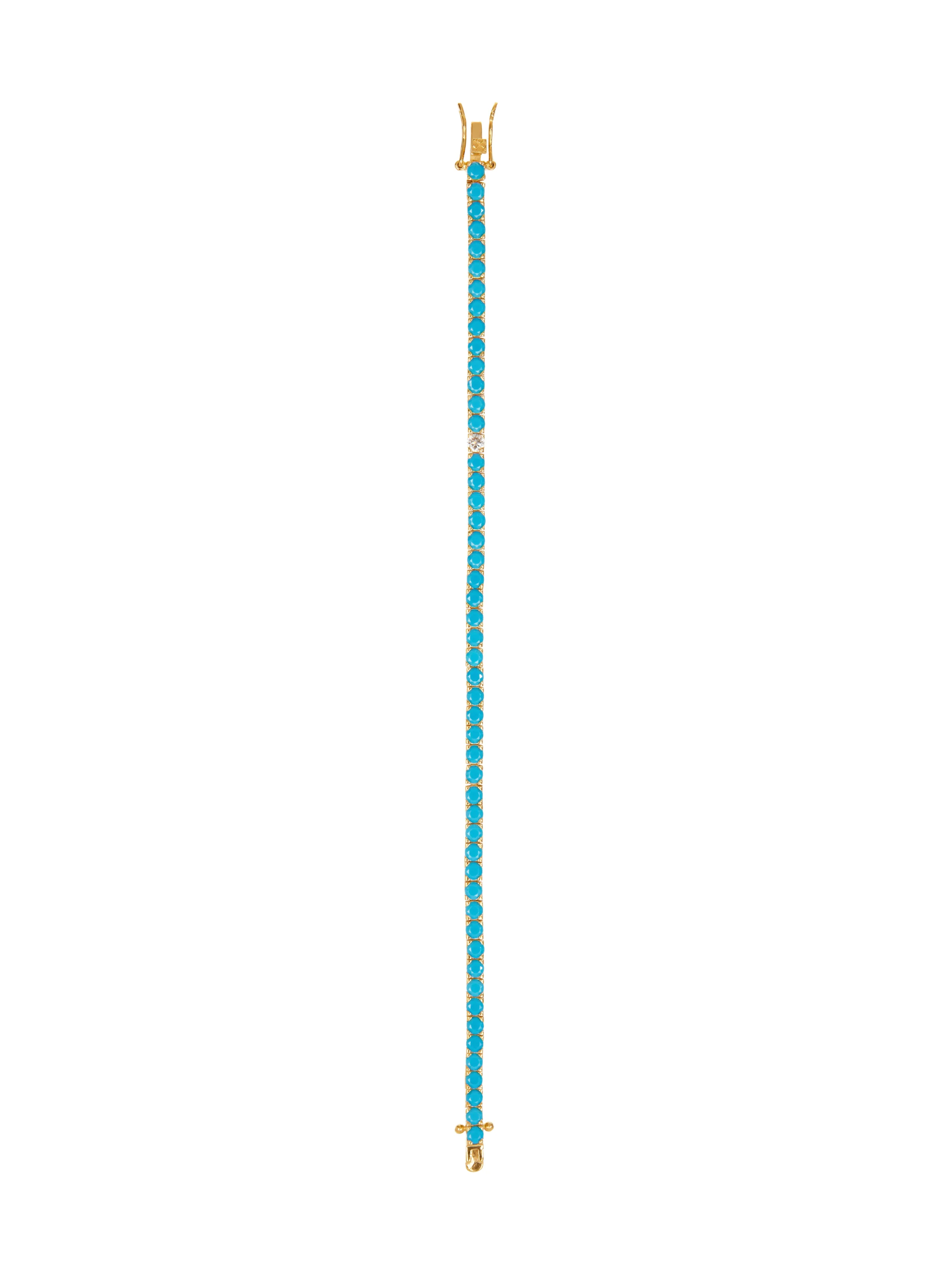Dorsey - KATE RIVIÈRE BRACELET IN 3MM NANO TURQUOISE AND LAB DIAMOND