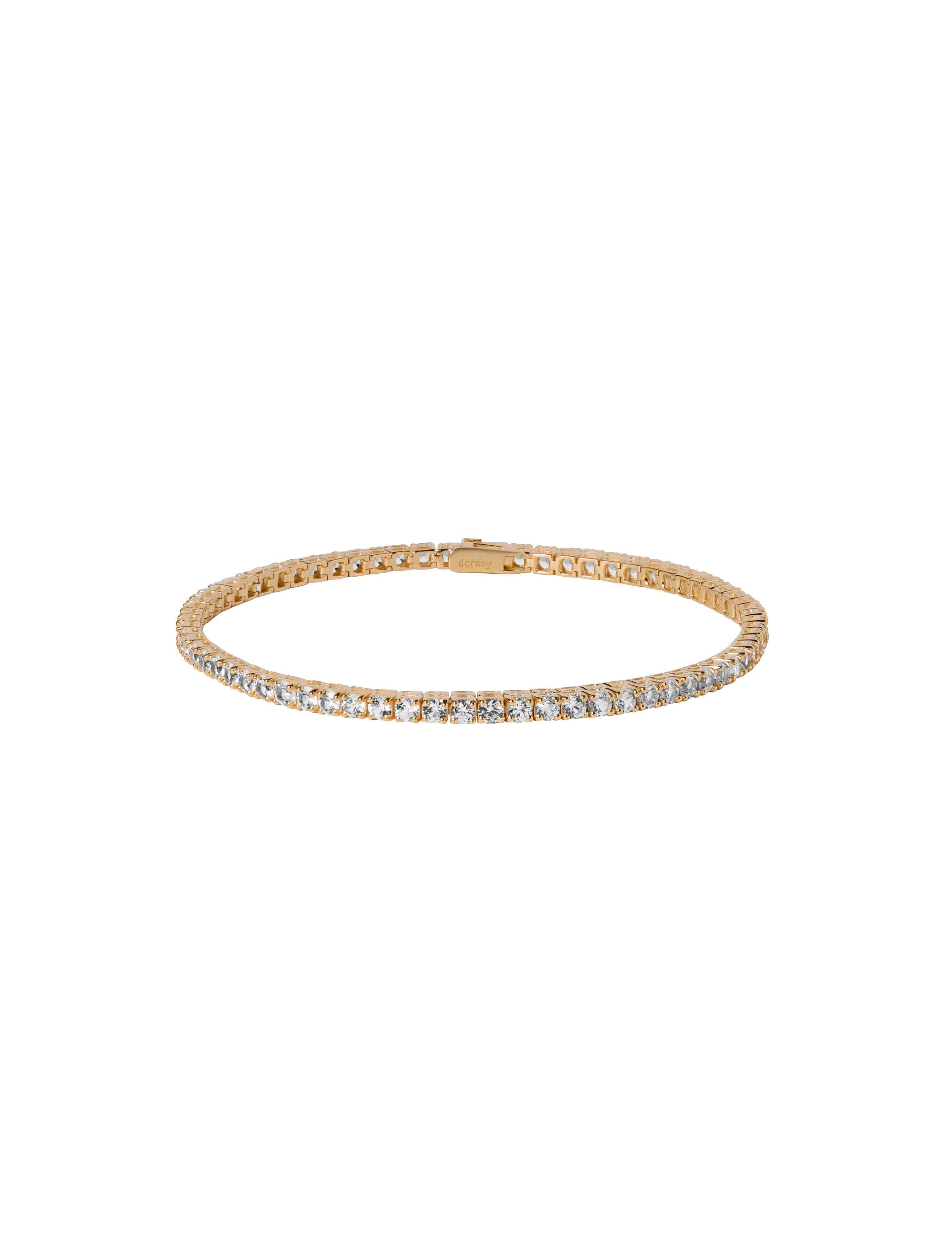 Dorsey - KATE ROUND CUT 3MM, LAB WHITE SAPPHIRE RIVIÈRE ANKLET, GOLD