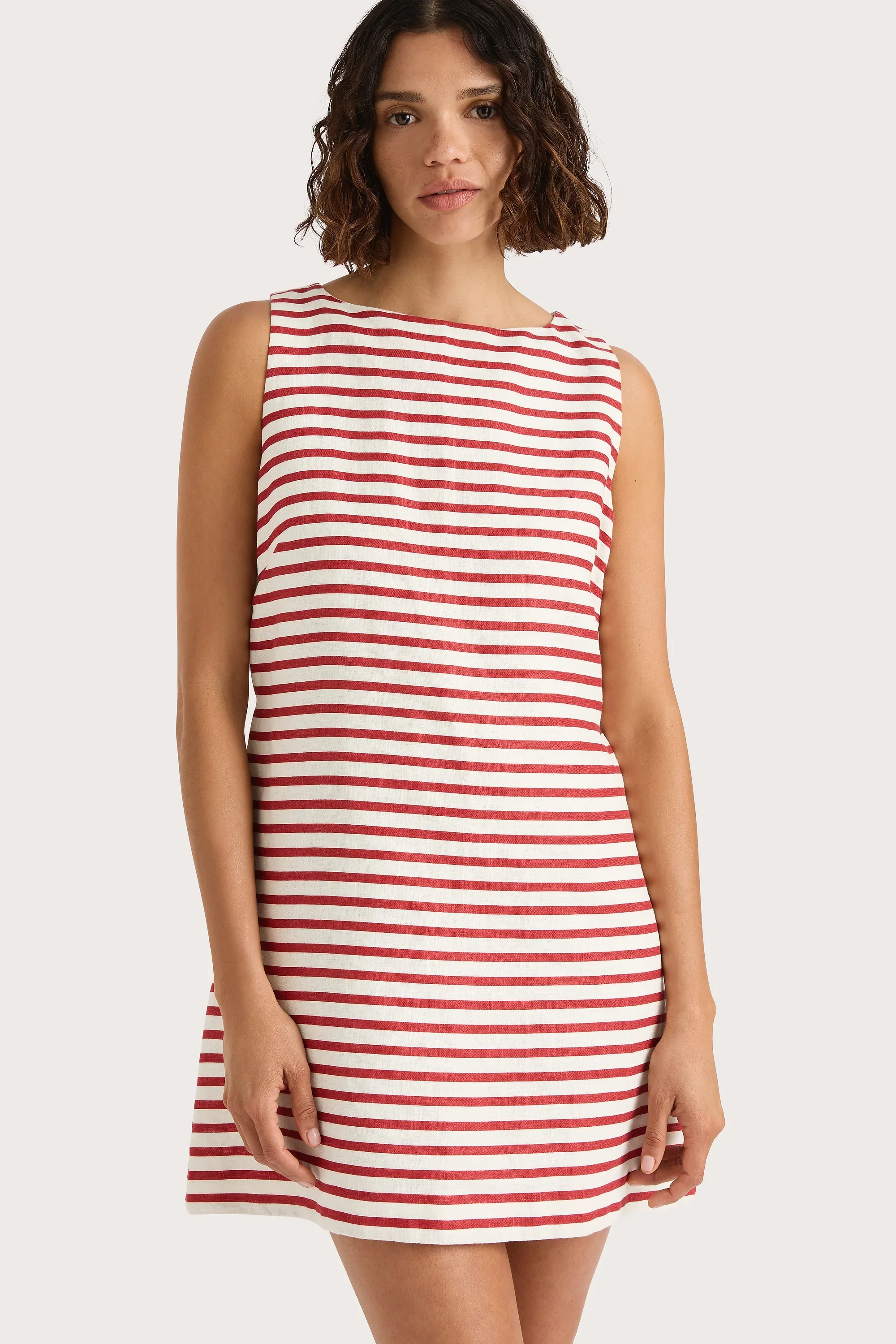 Faithfull - Kelly Mini Dress Breton Stripe Red - Final Sale - Image 4