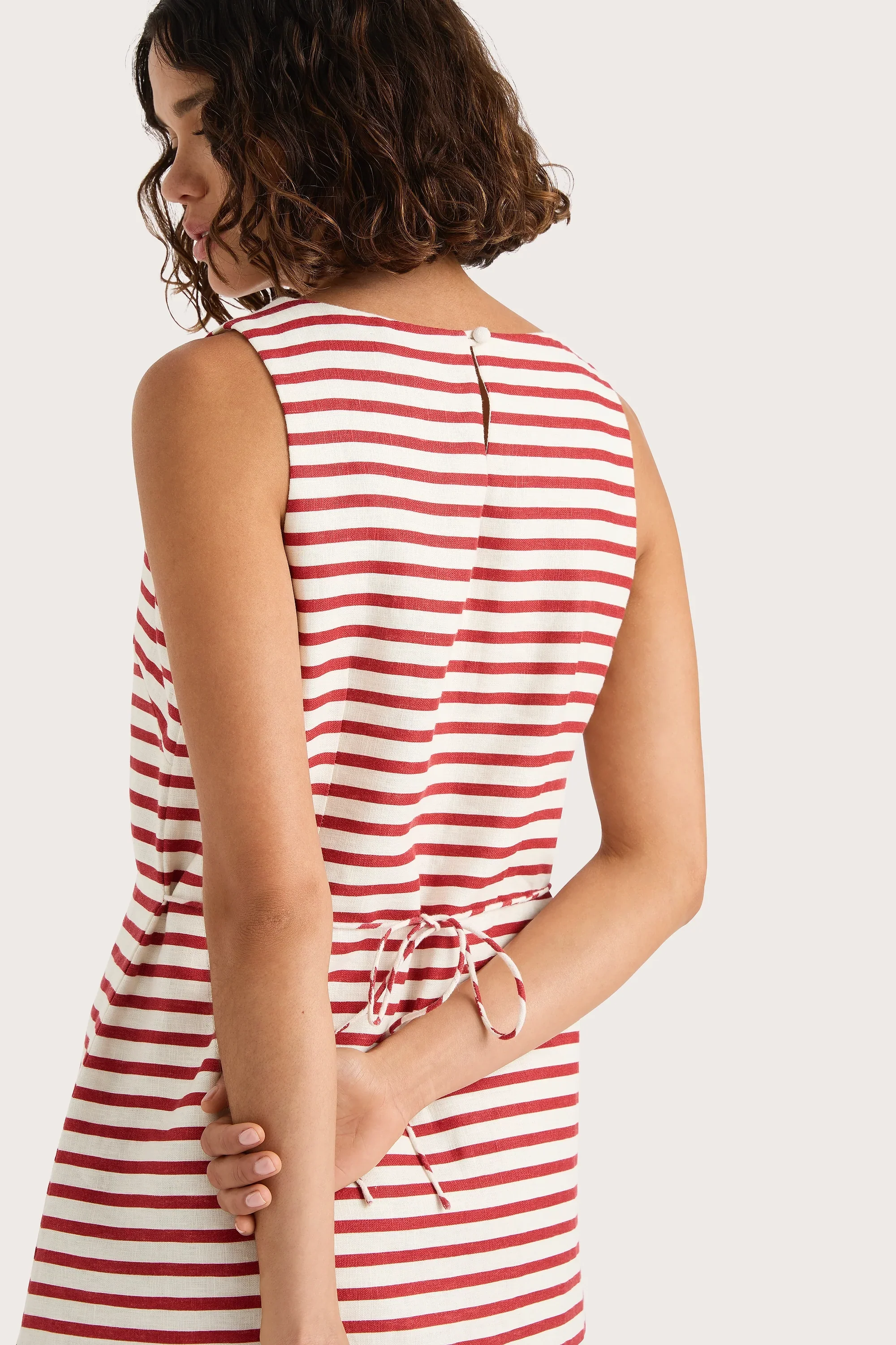 Faithfull - Kelly Mini Dress Breton Stripe Red - Final Sale - Image 5