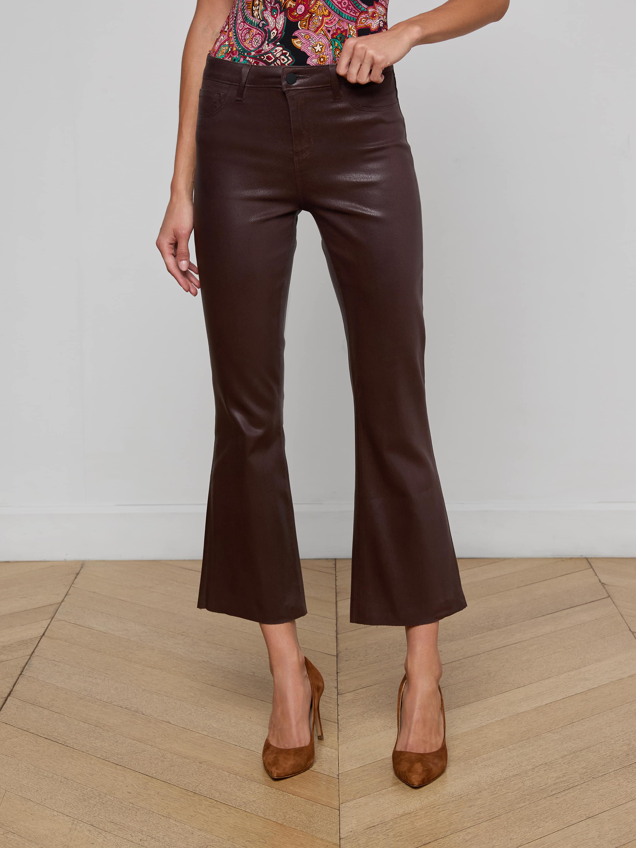 L'AGENCE - Kendra Coated Cropped Flare Jean - Image 2