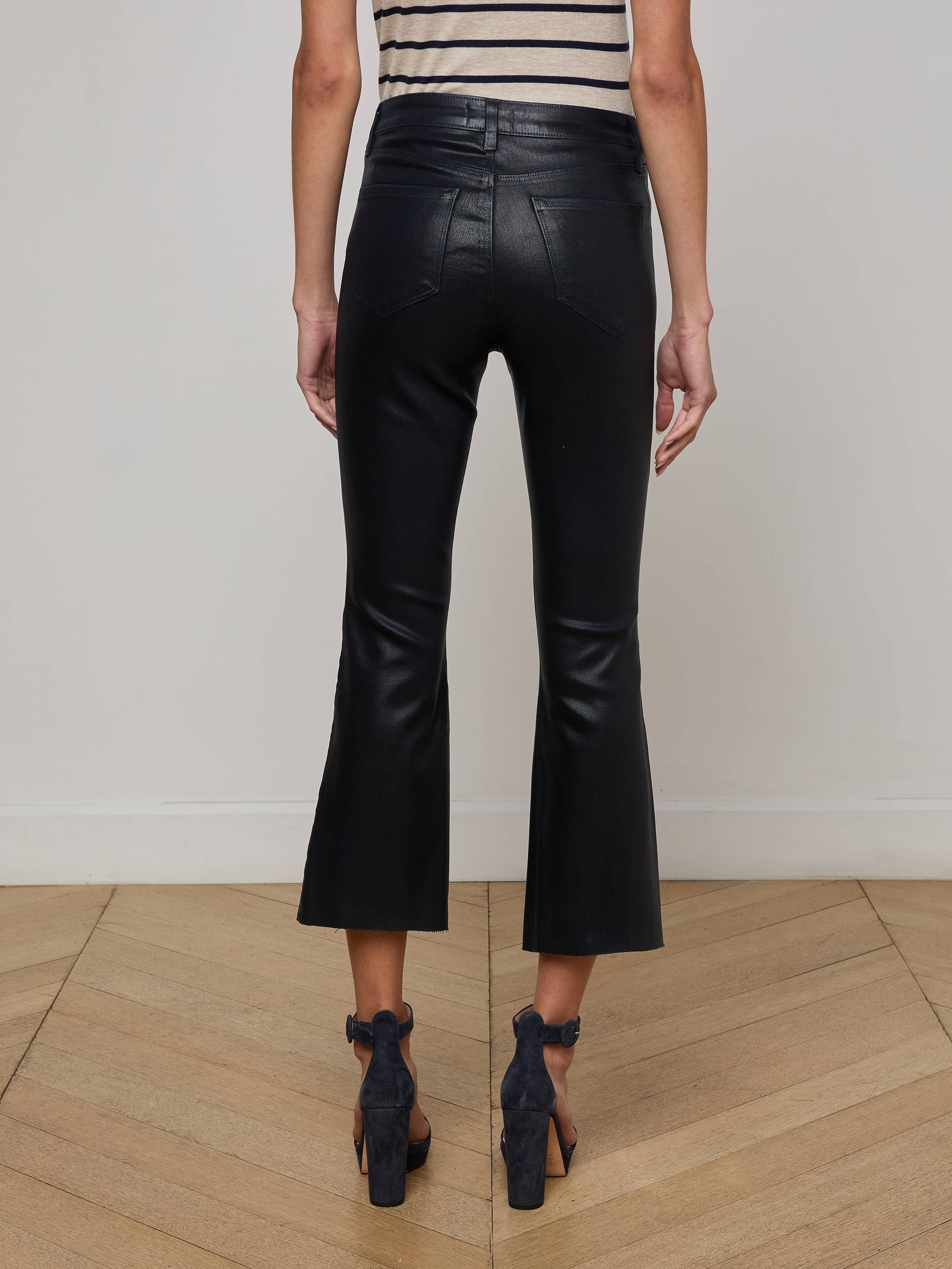 L'AGENCE - Kendra Coated Cropped Flare Jean - Image 4