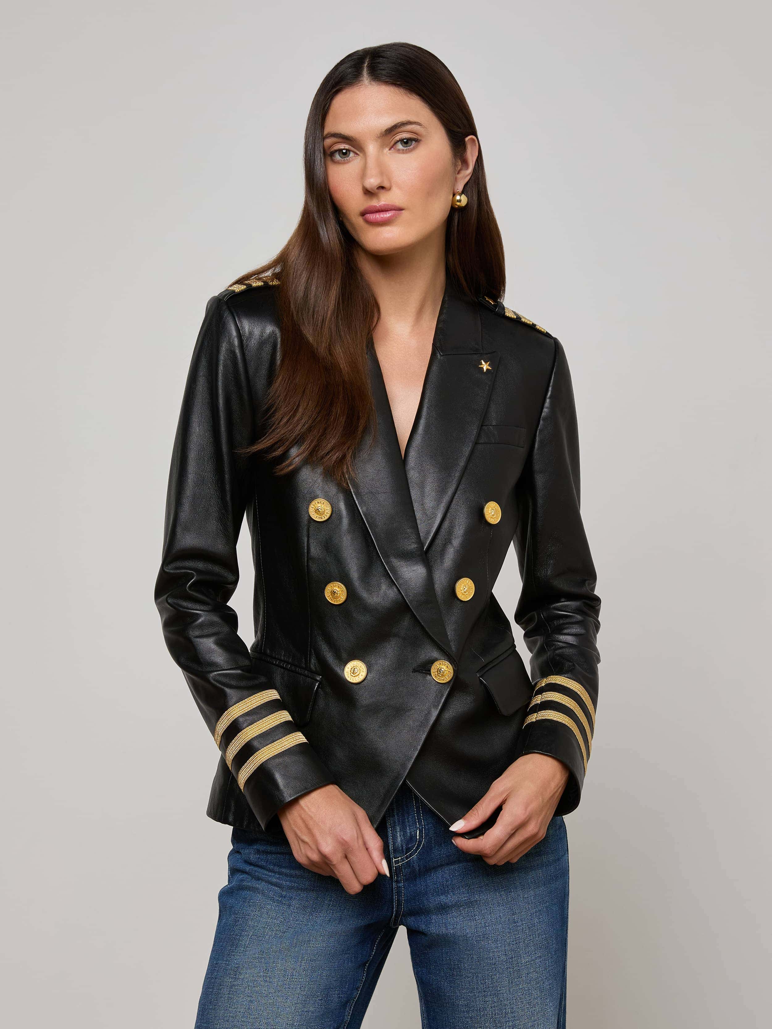 L'AGENCE - Kenzie Leather Blazer - Image 7
