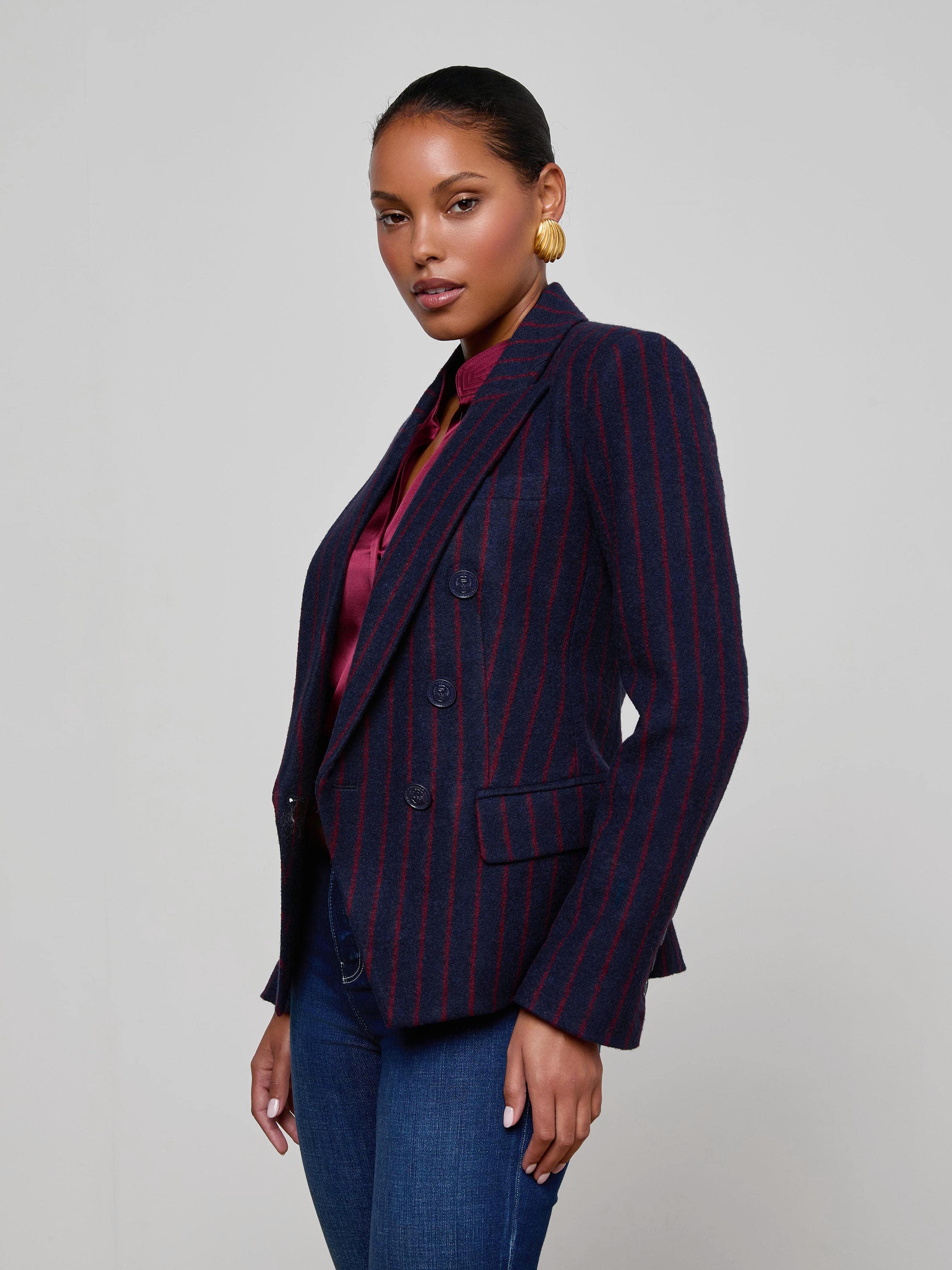 L'AGENCE - Kenzie Pinstriped Blazer - Image 10