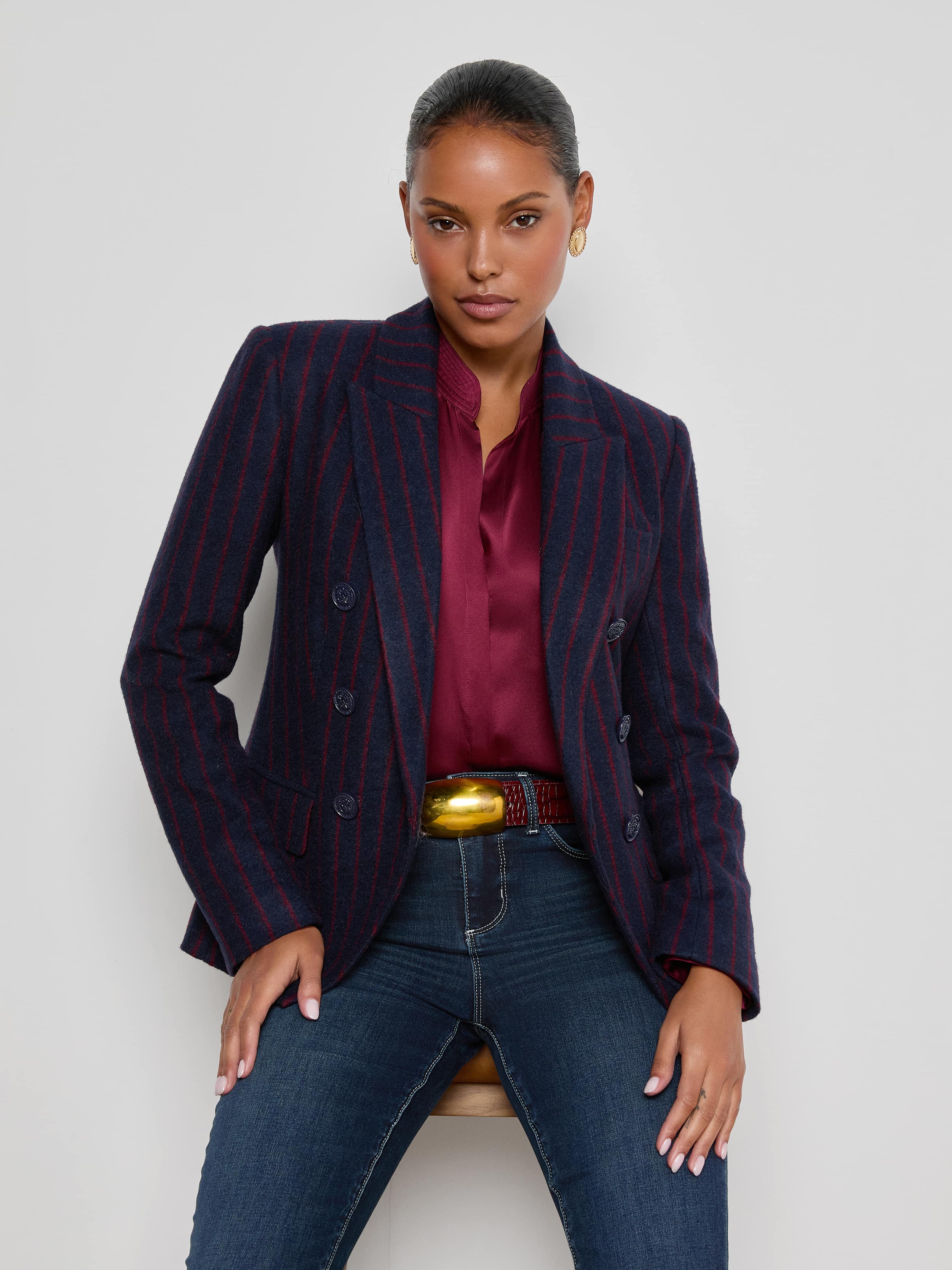 L'AGENCE - Kenzie Pinstriped Blazer - Image 13