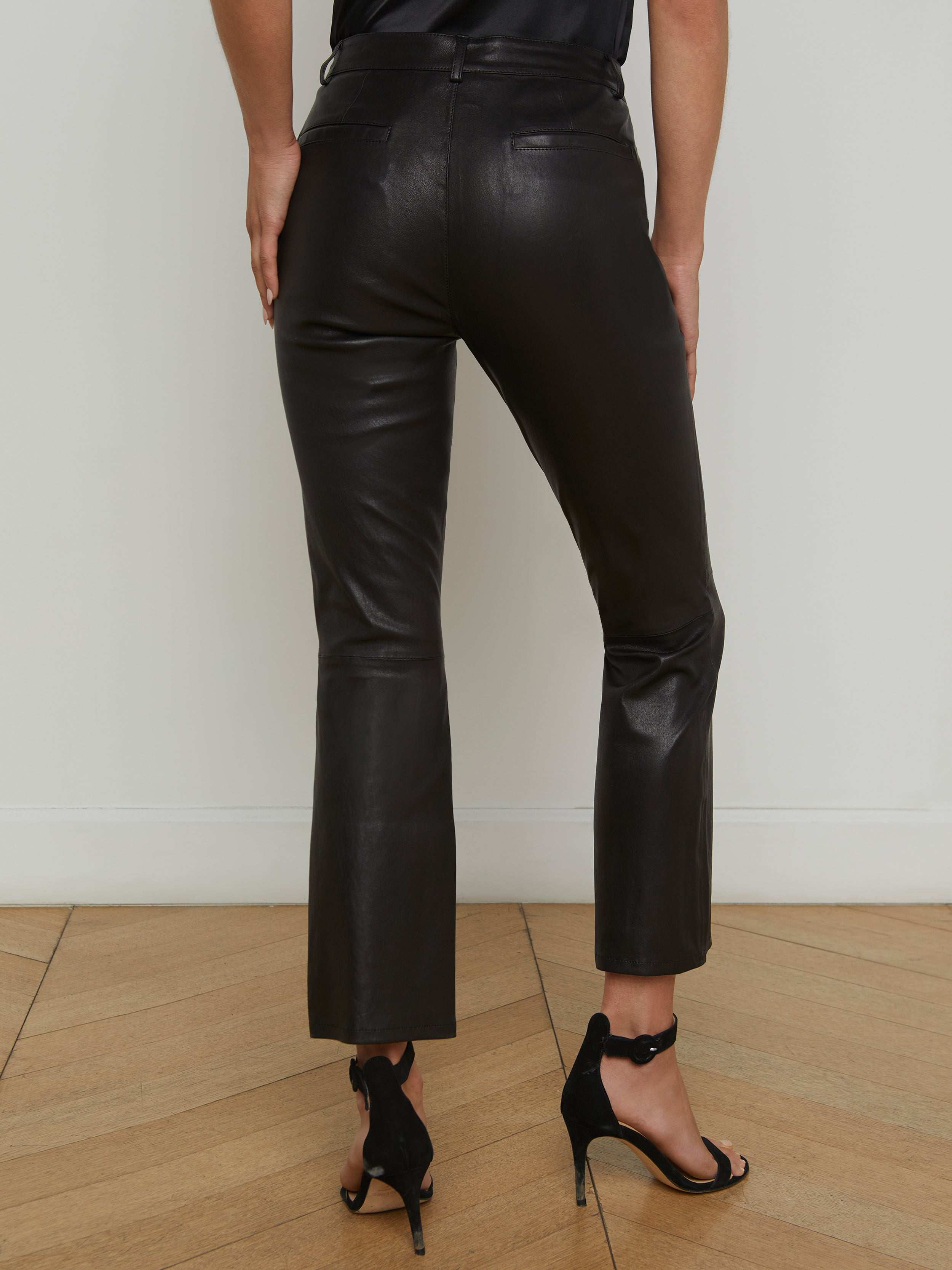L'AGENCE - Ketra Leather Bootcut Trouser - Image 4