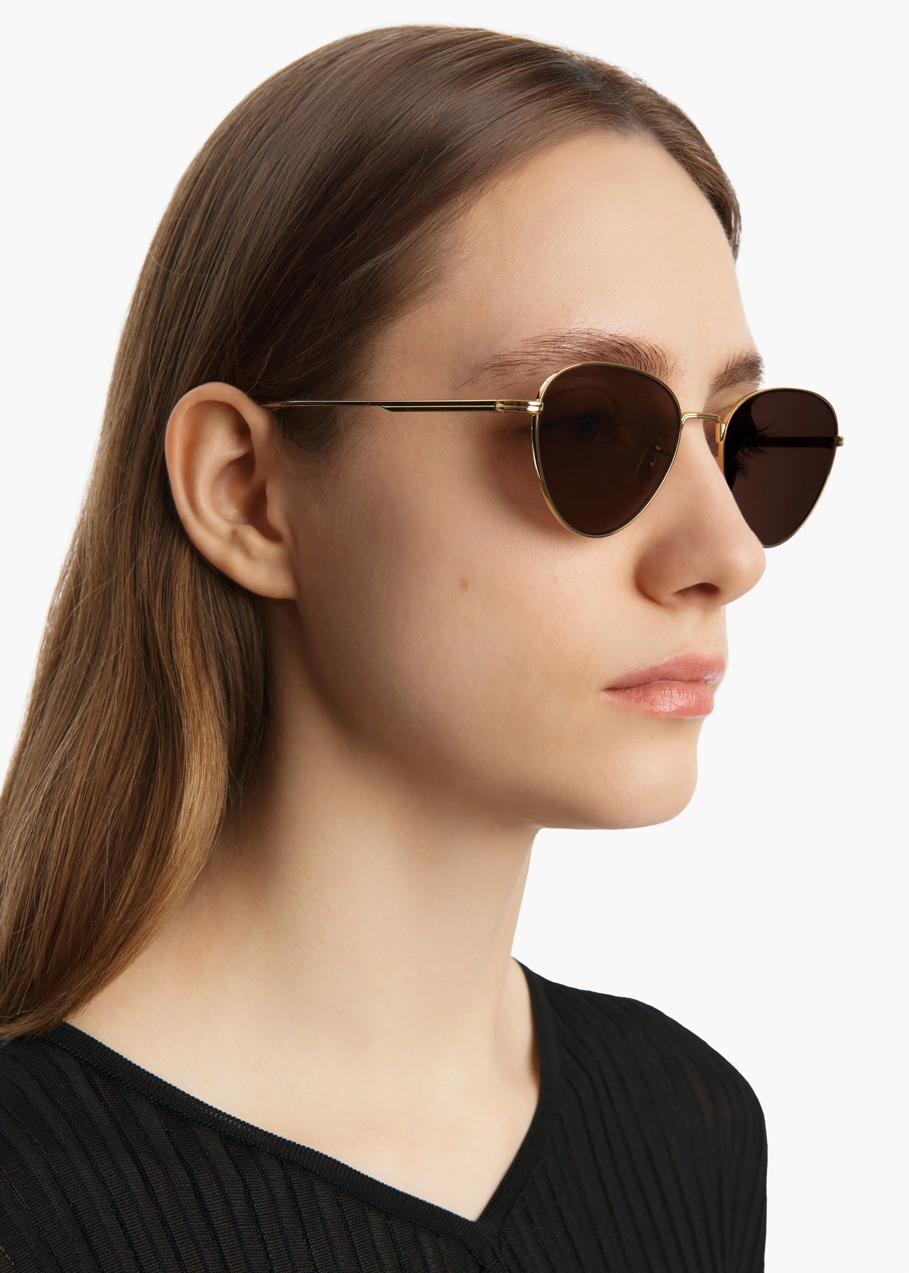 Khaite - x Oliver Peoples 1991C in Gold and Brown - Image 8