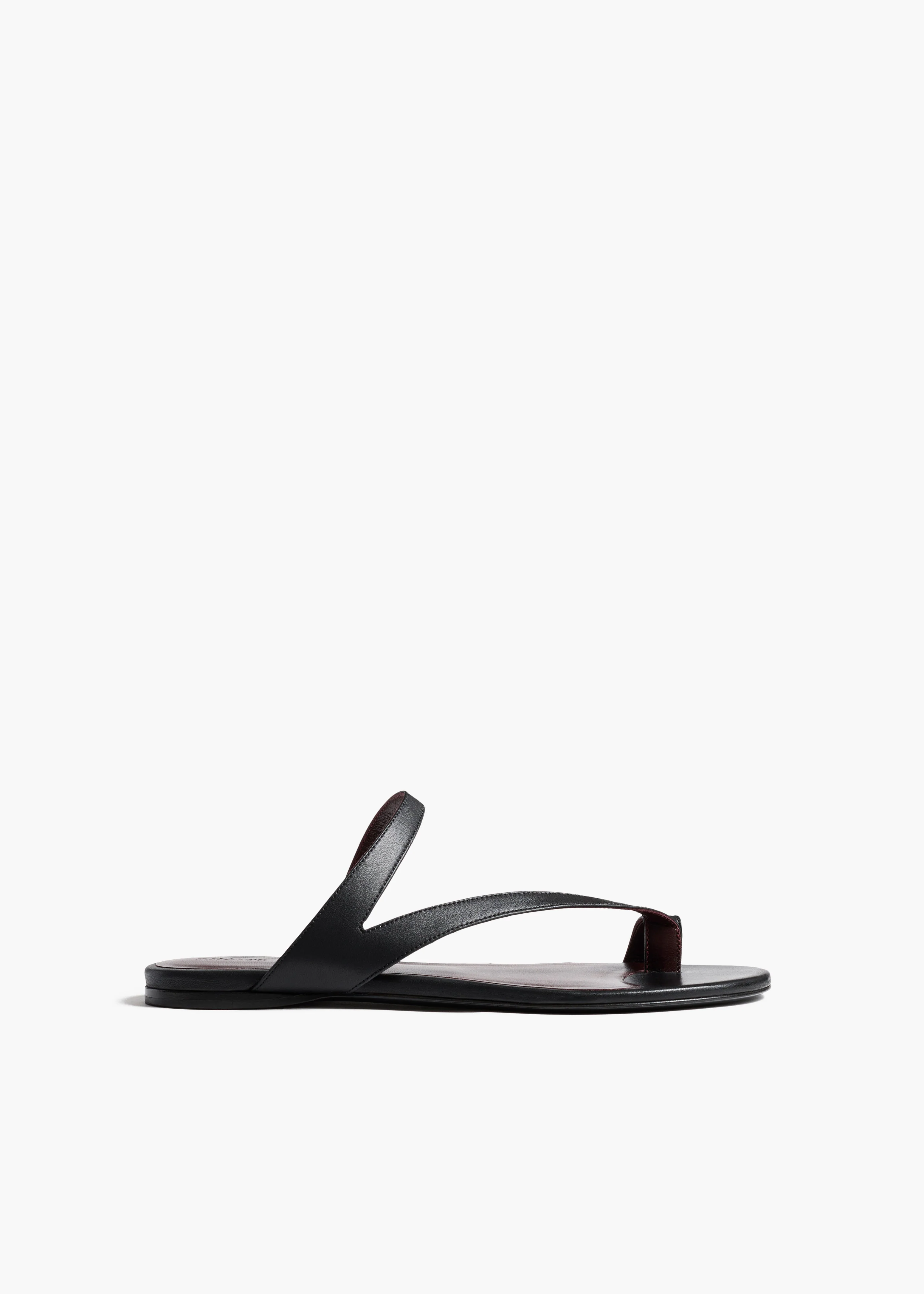 Khaite - Aimee Flat Sandal in Black Leather