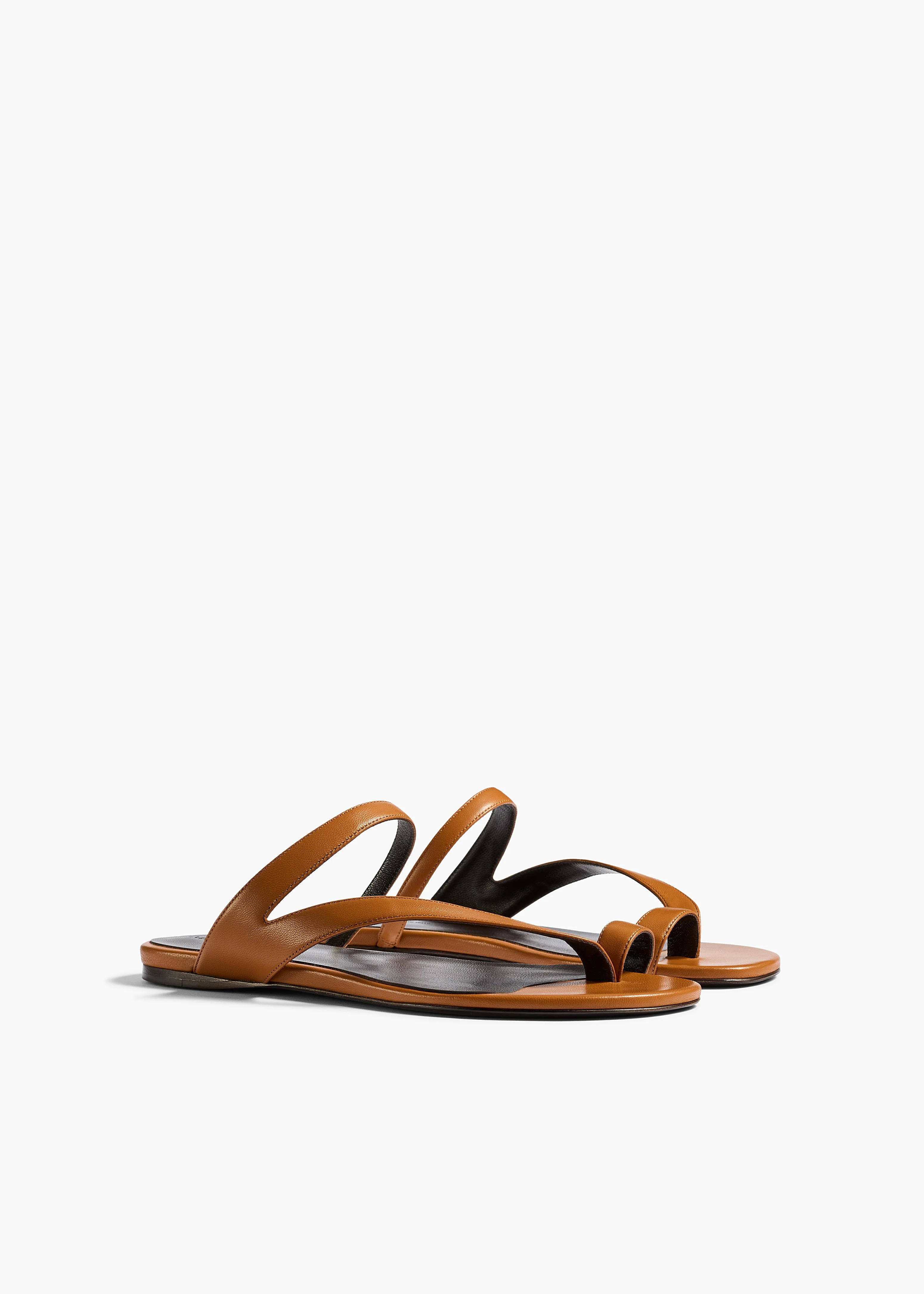Khaite - Aimee Flat Sandal in Cuoio Leather - Image 2